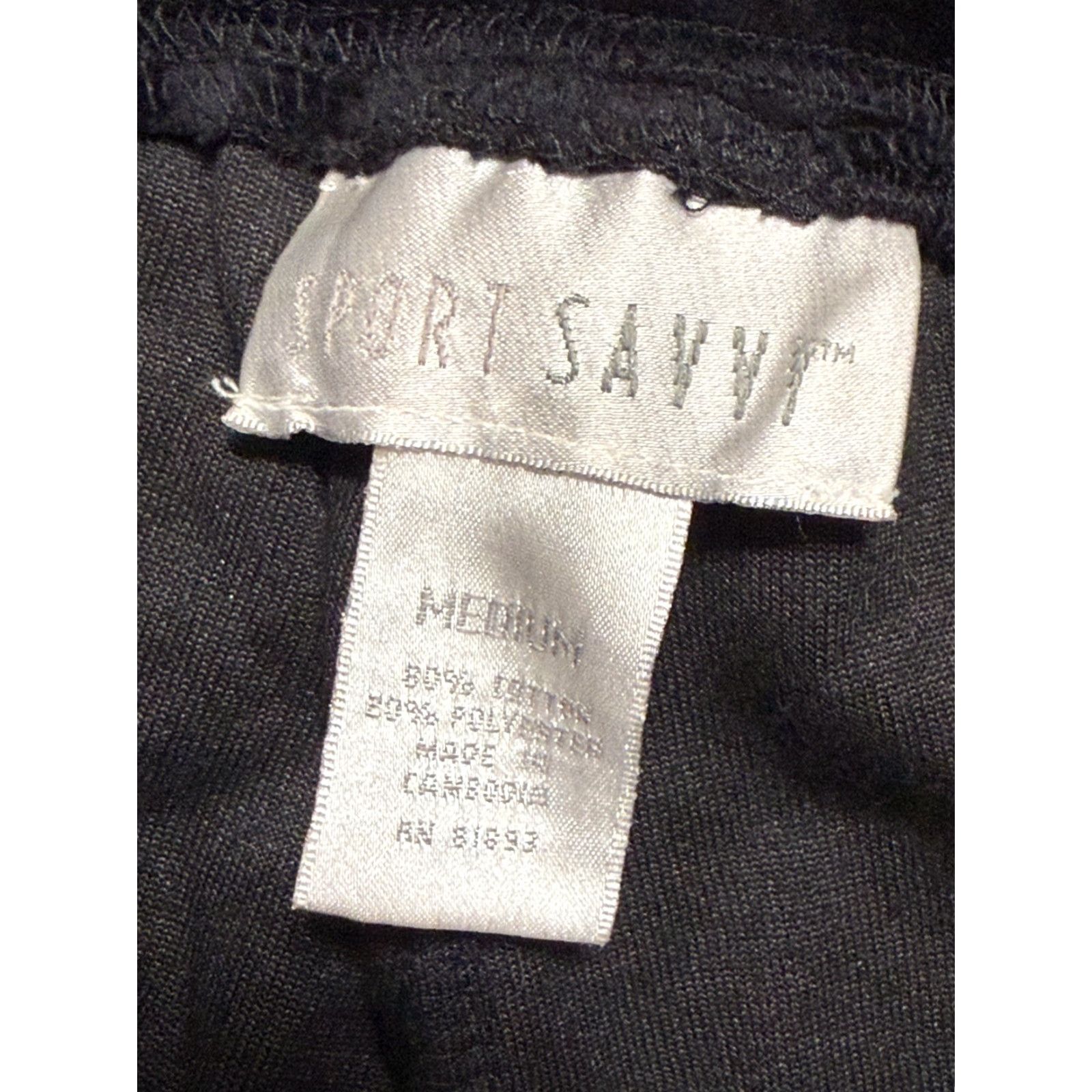 Vintage Sport Savvy Pants Women’s Medium Pull on Black Hidden Pocket on Leg 41" Length Pants Womens Medium Black Pockets 41" Length Fashion Sports Style Size 32" / US 10 / IT 46 - 4 Thumbnail