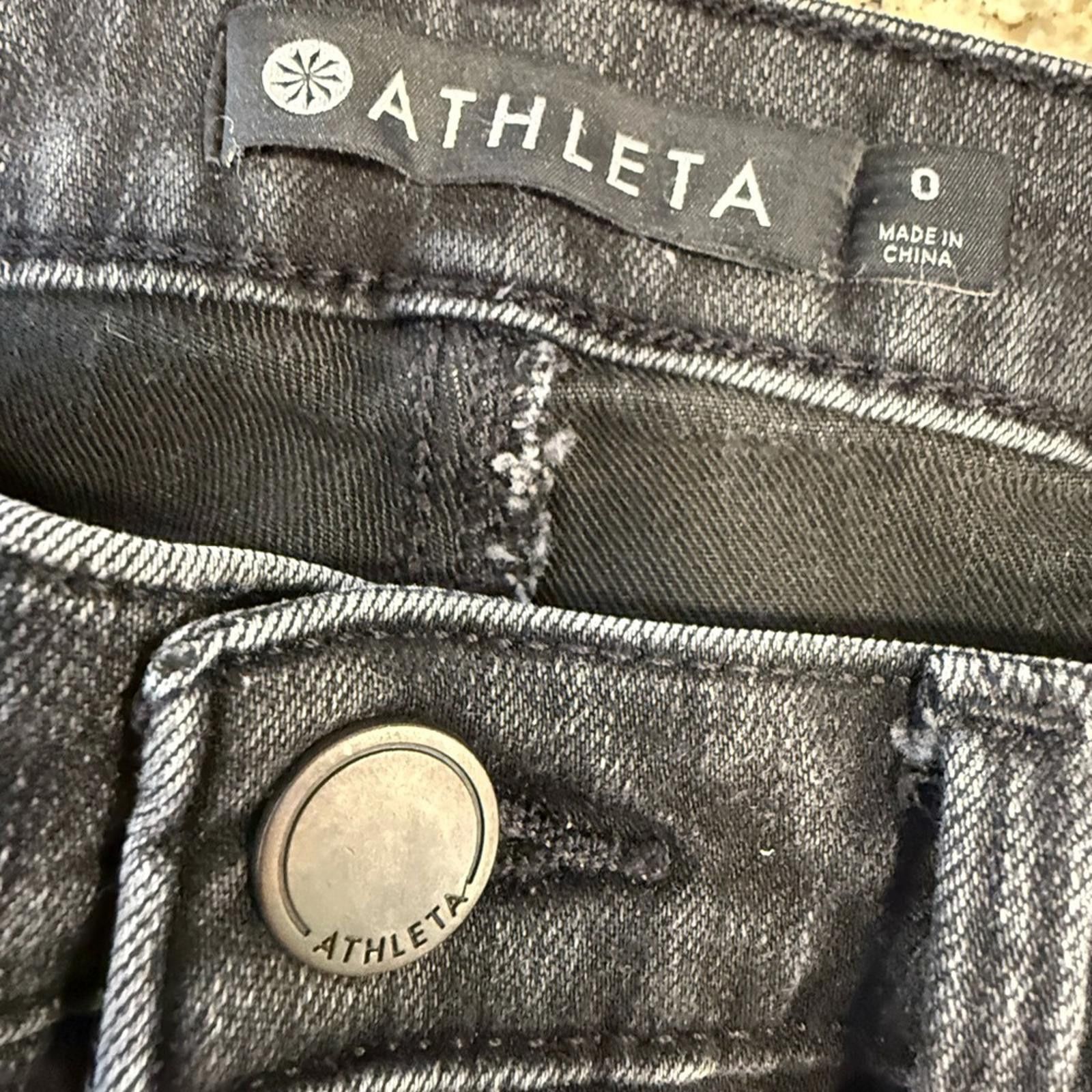 Other Athleta burnout black distressed skinny jeans SZ 0 Size 25" / US 0 / IT 36 - 4 Thumbnail