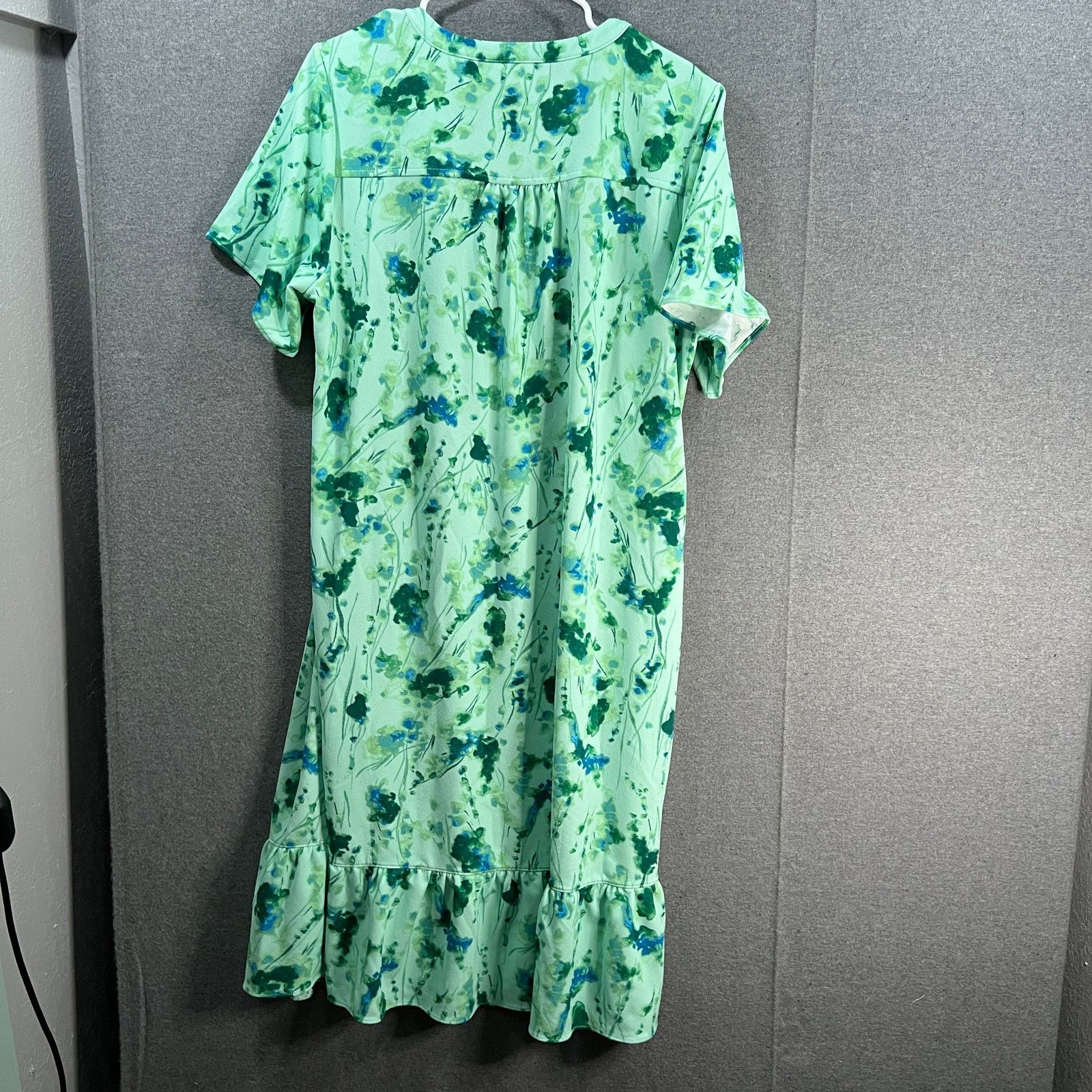 Other Isaac Mizrahi Live! Tall Printed Pebble Knit Dress Green Size XL / US 12-14 / IT 48-50 - 2 Thumbnail