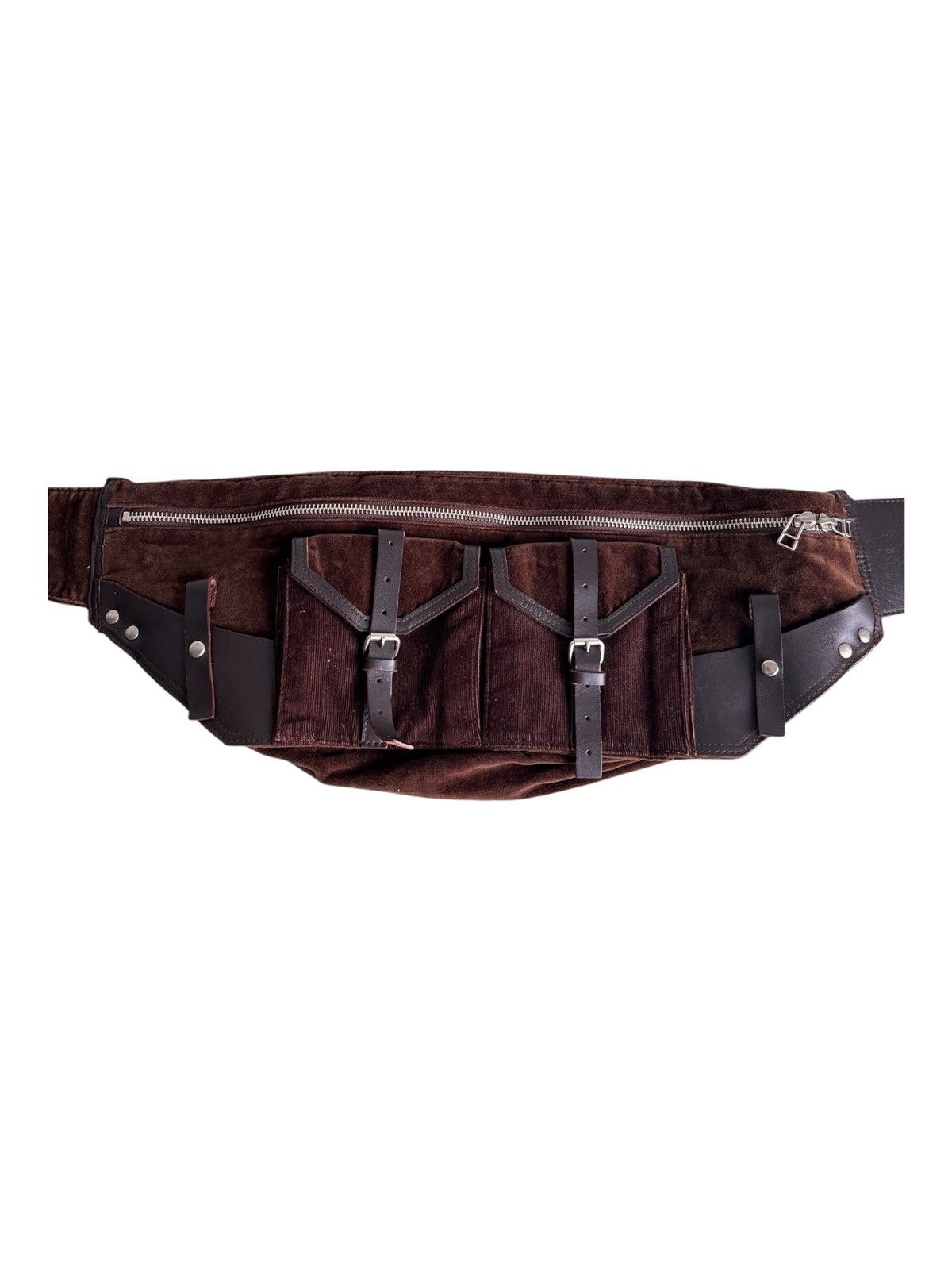 Genuine Leather × Japanese Brand × Kazuyuki Kumagai Attachment 🇯🇵 Leather Piece Montee Hybrid Tech-Wear Crossbody Bag Size ONE SIZE - 5 Thumbnail