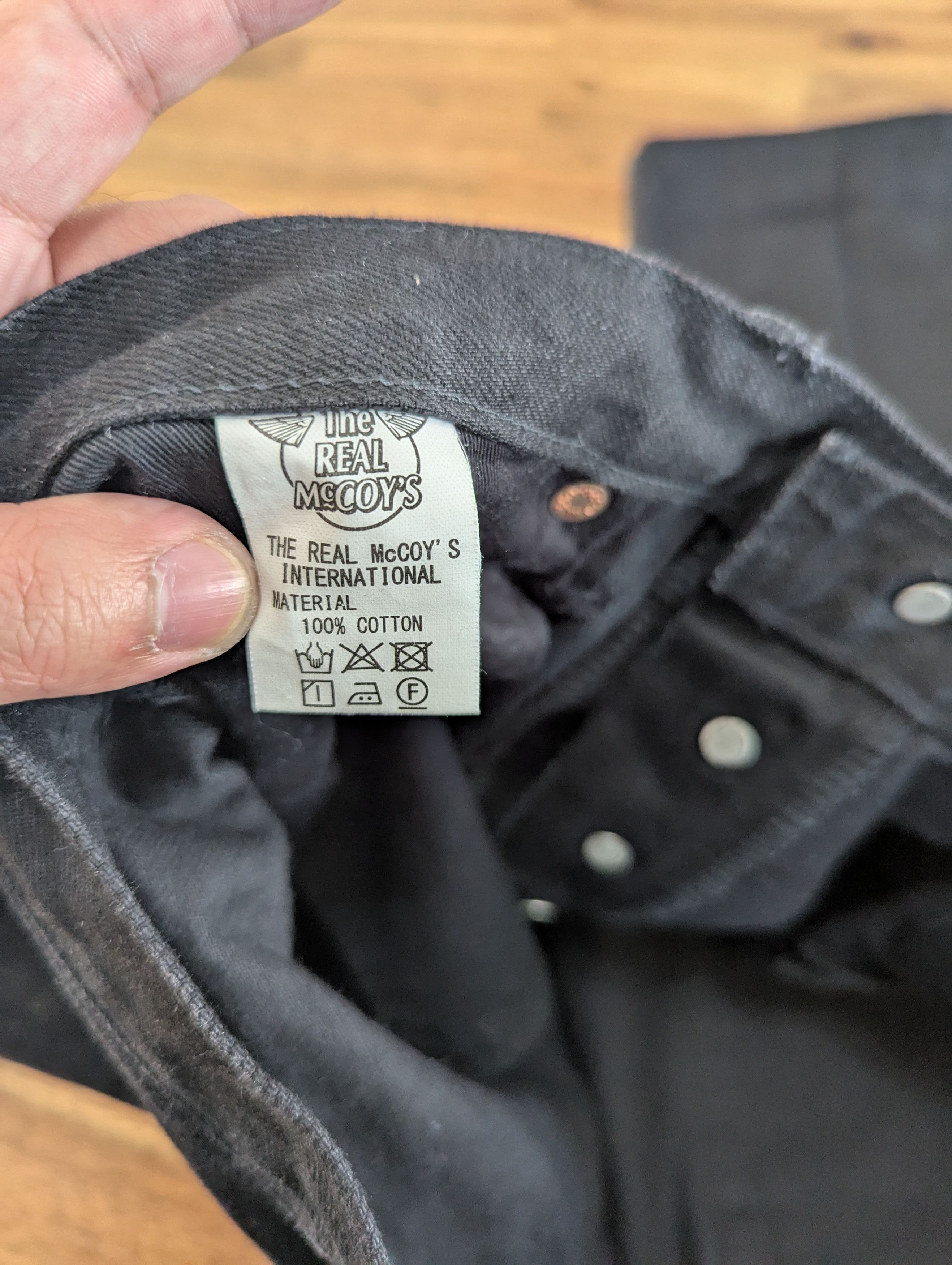 The Real McCoy's Black selvedge denim jeans 33 Size US 33 - 2 Thumbnail