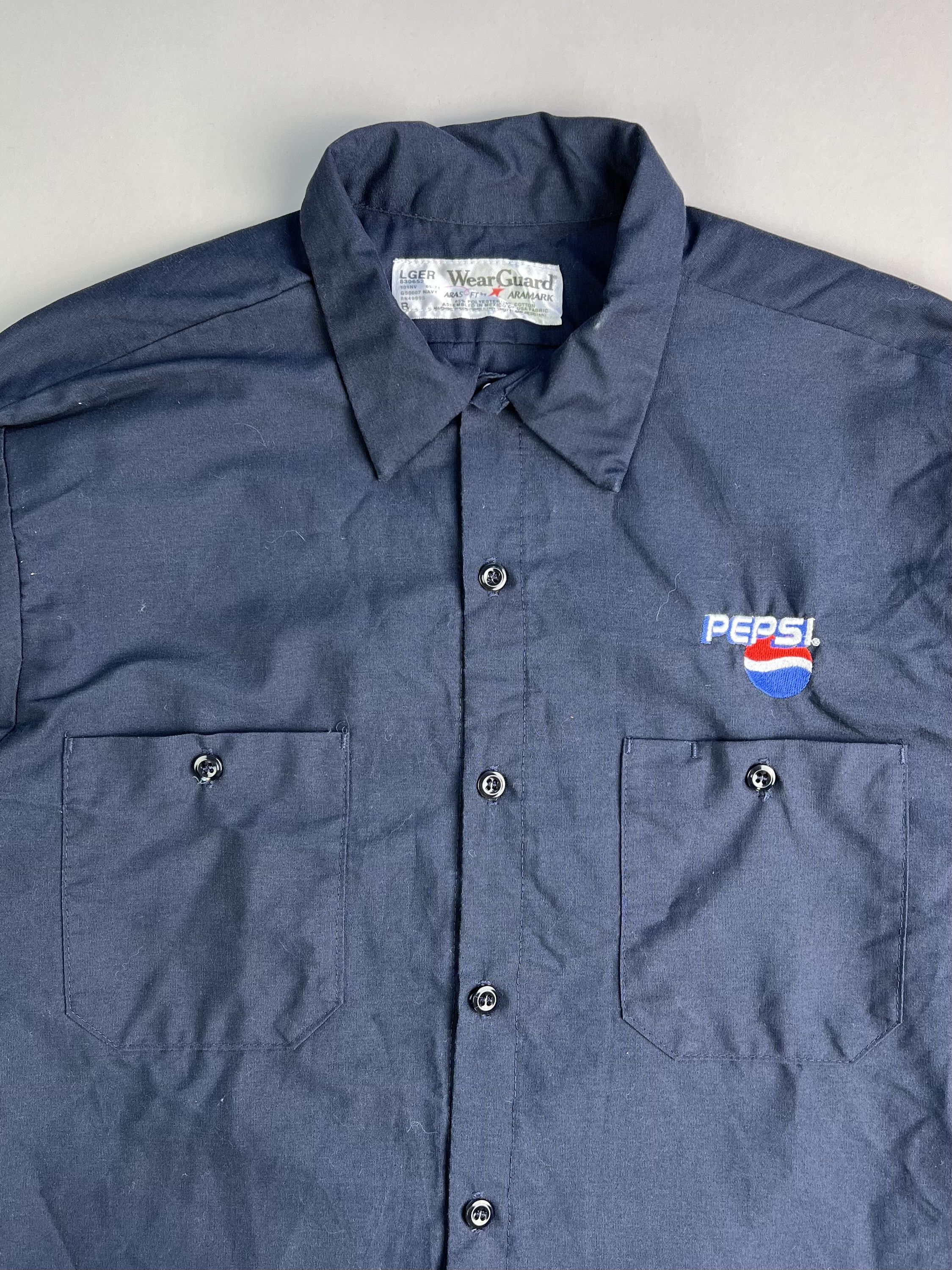 Pepsi Vintage Pepsi Work Shirt Navy Blue Large Size US L / EU 52-54 / 3 - 2 Thumbnail