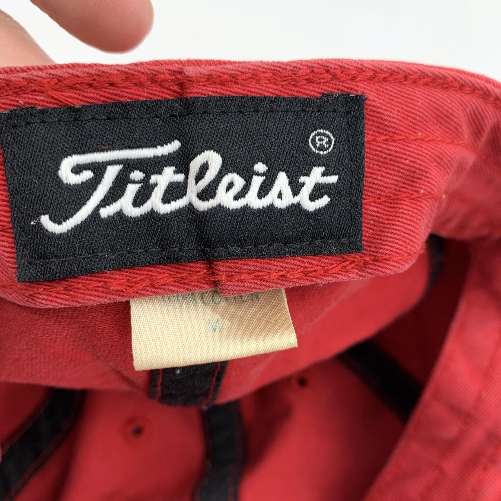 Titleist Titleist Hat Cap Fitted Mens Medium Red Twill Baseball Sports Golf Logo Size ONE SIZE - 6 Thumbnail