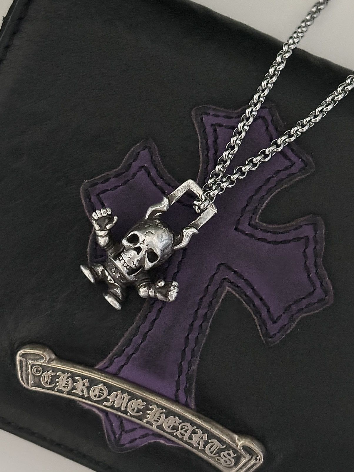 image of Chrome Hearts Foti Skull Pendant in Silver, Men's