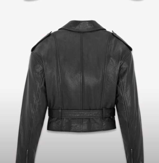 Saint Laurent Paris 🔥$6.8K VALUE🔥Belted Bikers Jacket in Lambskin Size XS / US 0-2 / IT 36-38 - 2 Thumbnail
