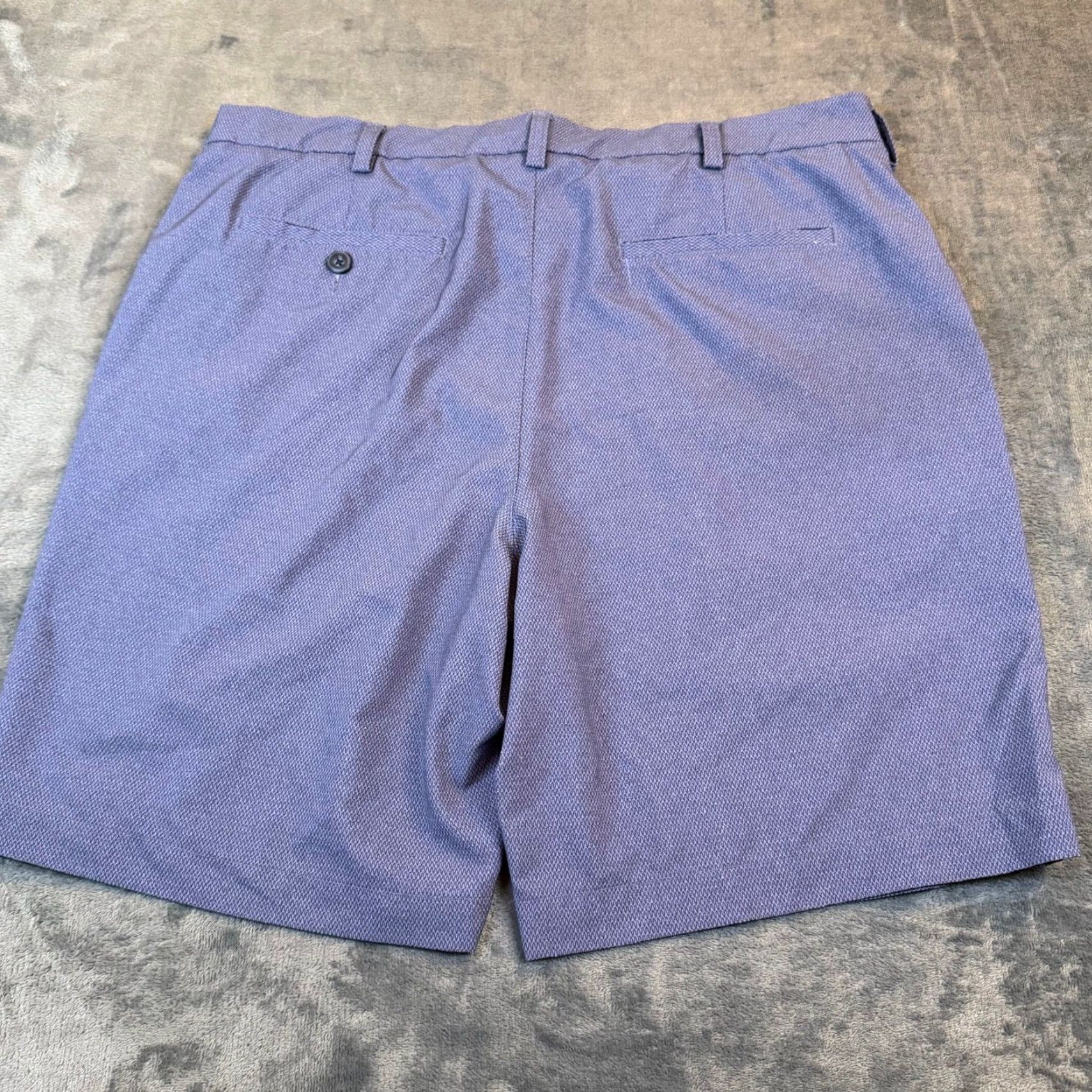 PGA Tour PGA TOUR Golf Shorts Mens 36 Blue Textured Flat Front Performance Stretch Activewear Casual Shorts Mens Blue Geometric 9 Inseam Pocket Zip Button Mens Size US 36 / EU 52 - 3 Thumbnail