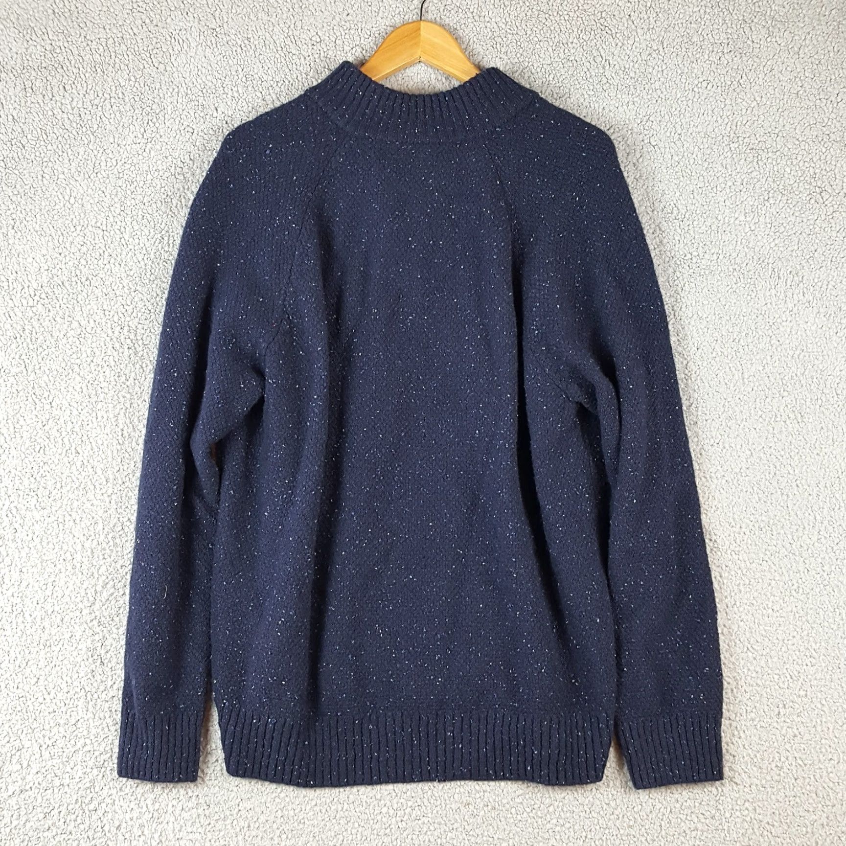 UNTUCKit UNTUCKit Wool Knit Pullover Men's Size XL Navy Blue Button Lambswool Sweater Size US XL / EU 56 / 4 - 4 Thumbnail