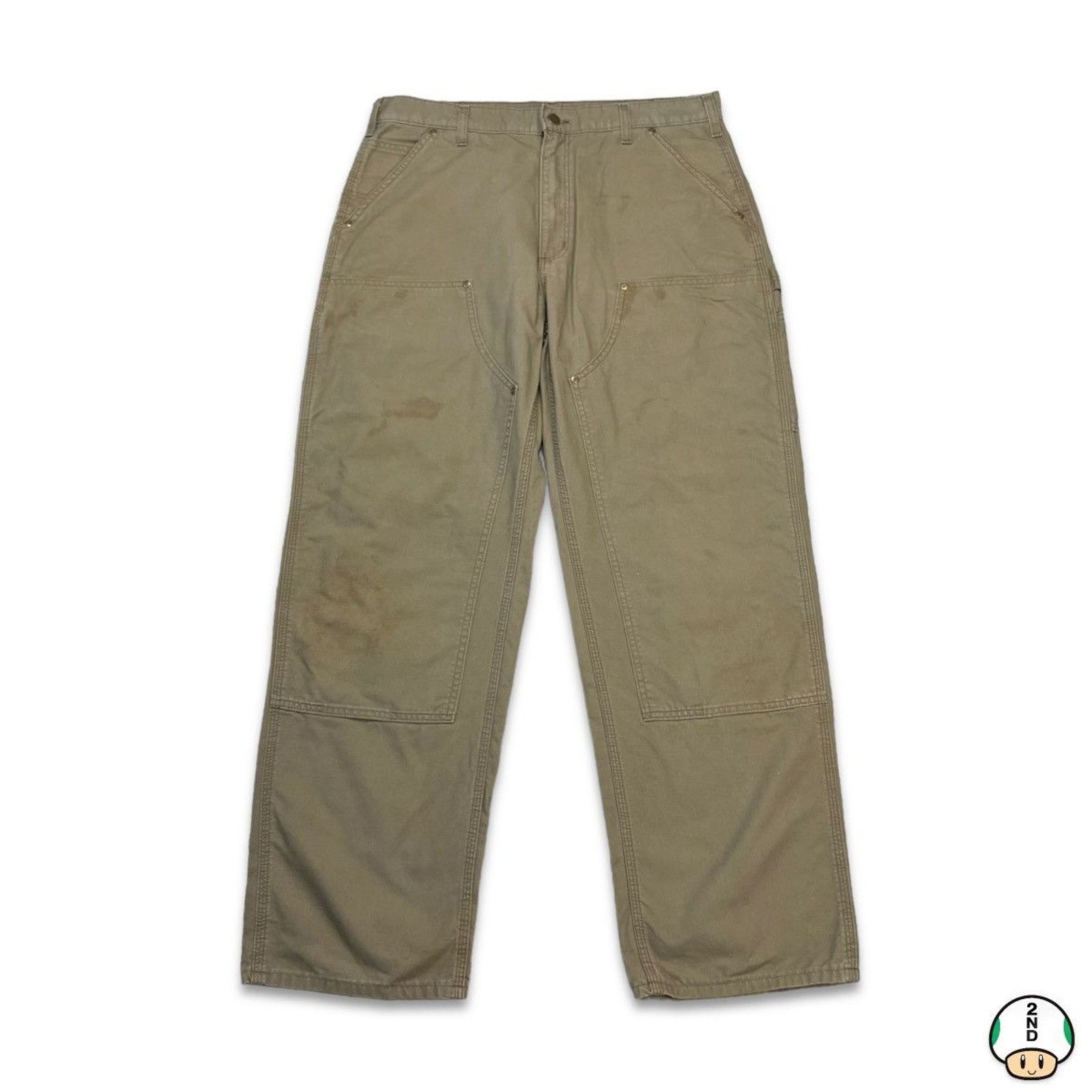 Carhartt × Vintage Carhartt Pants 35x31 Double Knee Workwear Dungaree Carpenter Size US 35 - 1 Thumbnail