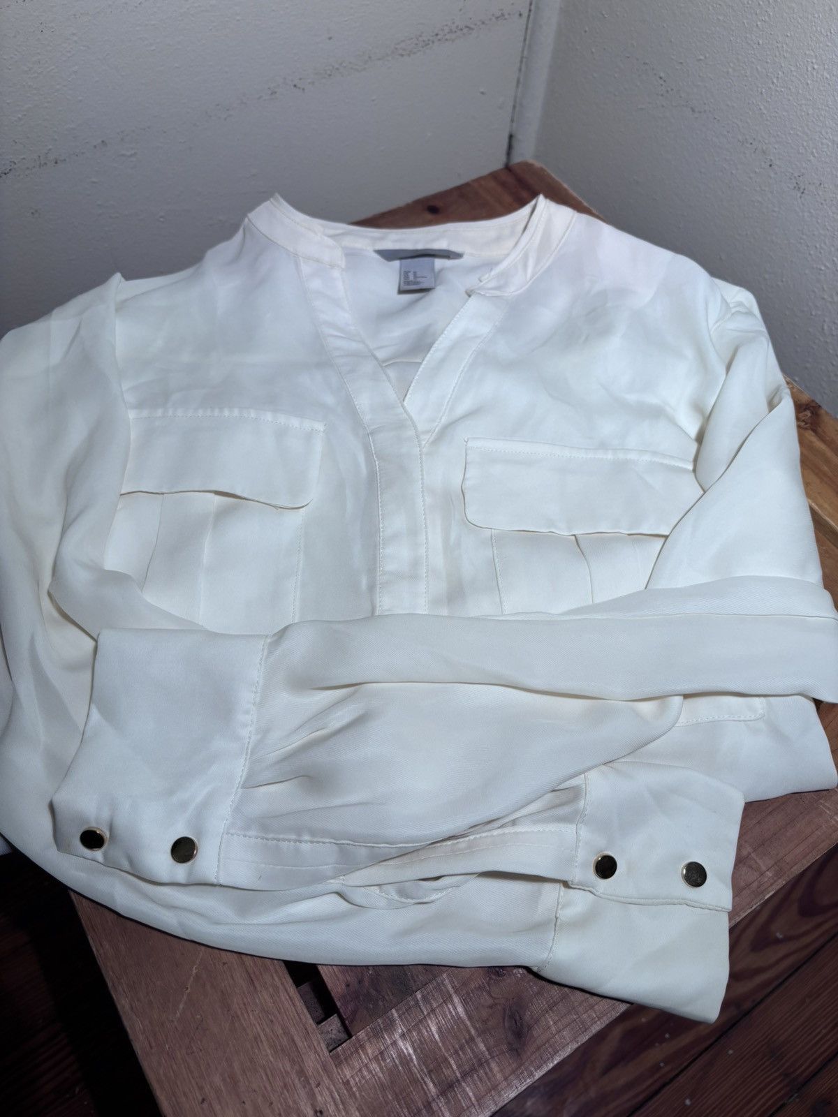 H&M H&M Button Front Blouse Size L / US 10 / IT 46 - 7 Thumbnail