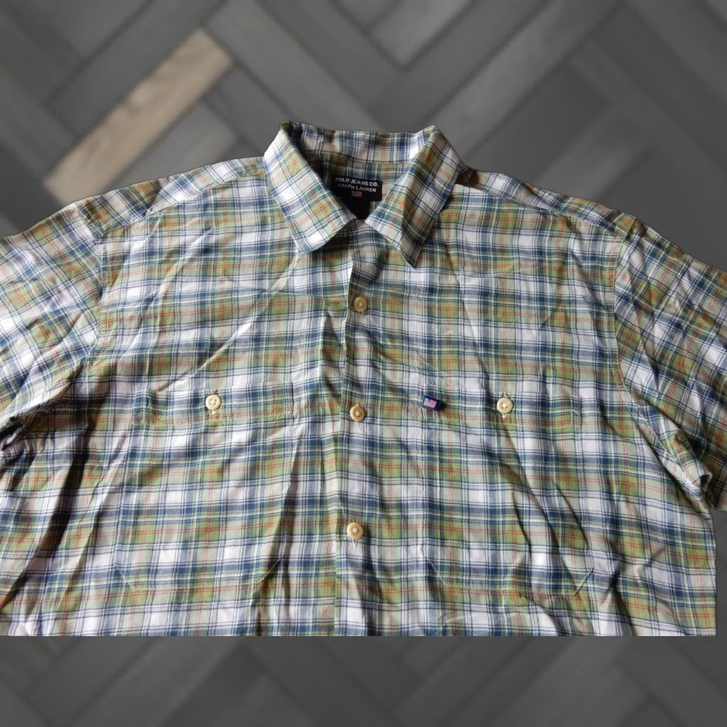 Ralph Lauren VINTAGE Ralph Lauren Polo Jeans Co. Men's Short Sleeve Button-Up Shirt Size S Green Casual Size US S / EU 44-46 / 1 - 1 Thumbnail