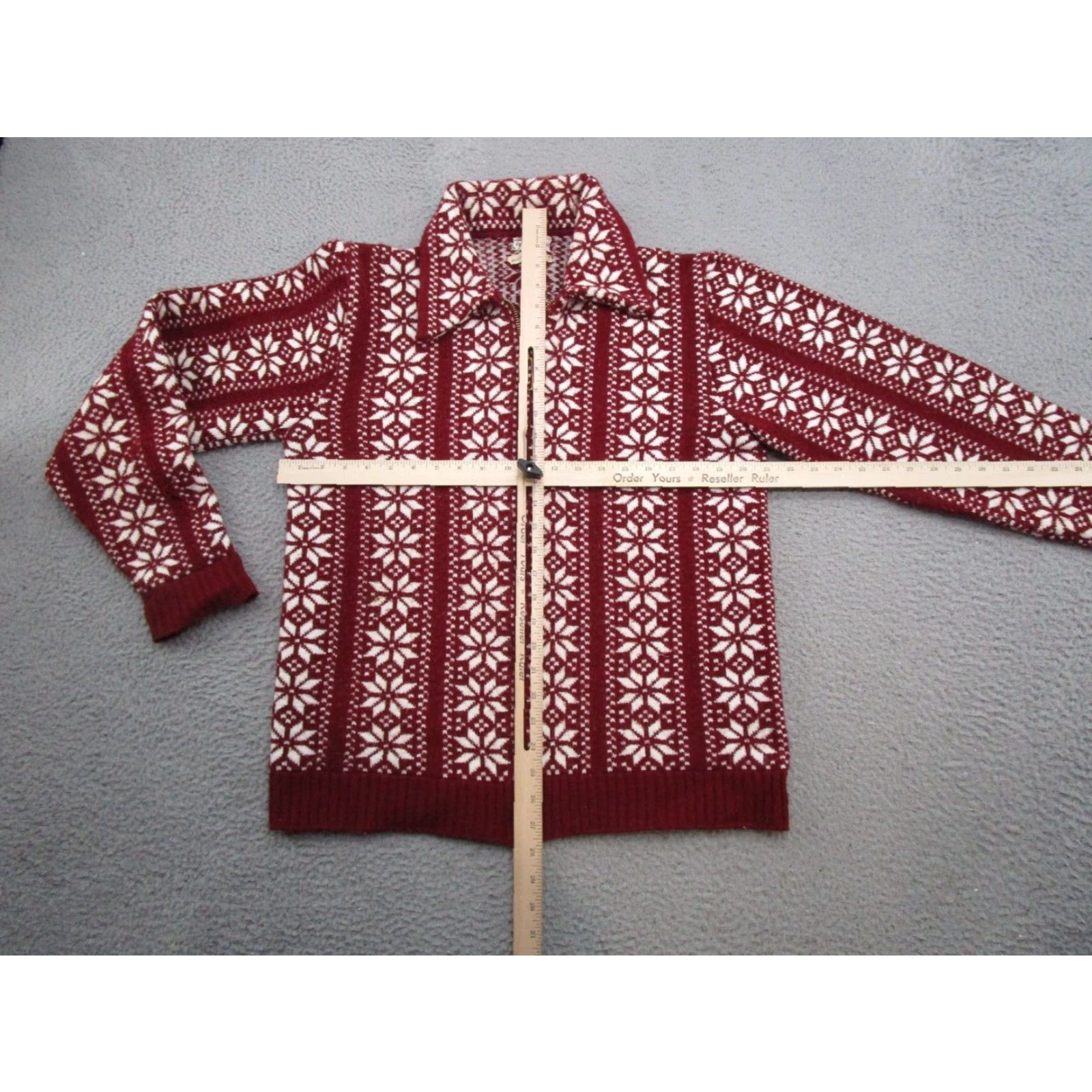 Vintage VINTAGE 80s 90s Redwood Ross Nordic Snowflake Zip Up Cardigan Sweater Size M Red Size US M / EU 48-50 / 2 - 5 Thumbnail