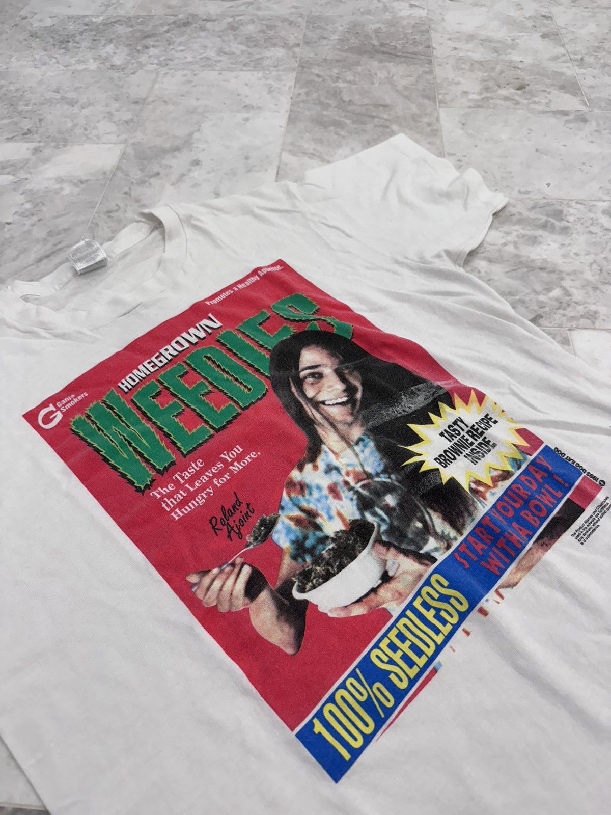 Fruit Of The Loom Vintage 1990s "Homegrown Weedies" Tee Size US L / EU 52-54 / 3 - 1 Thumbnail