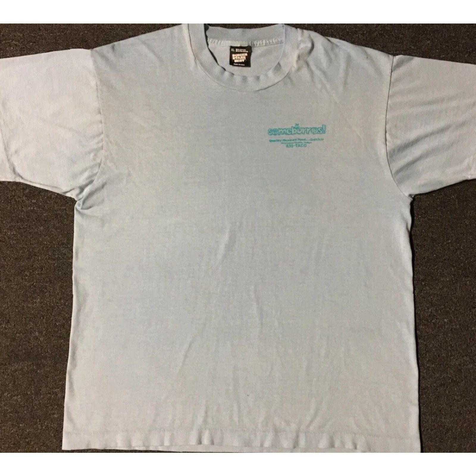 Vintage VINTAGE 90s Get Your Ass To Someburros Tempe Arizona Mexican Restaurant Faded shirt M Blue Mens T-Shirt Short Sleeve Rock Grunge Humor 90s Size US M / EU 48-50 / 2 - 2 Thumbnail