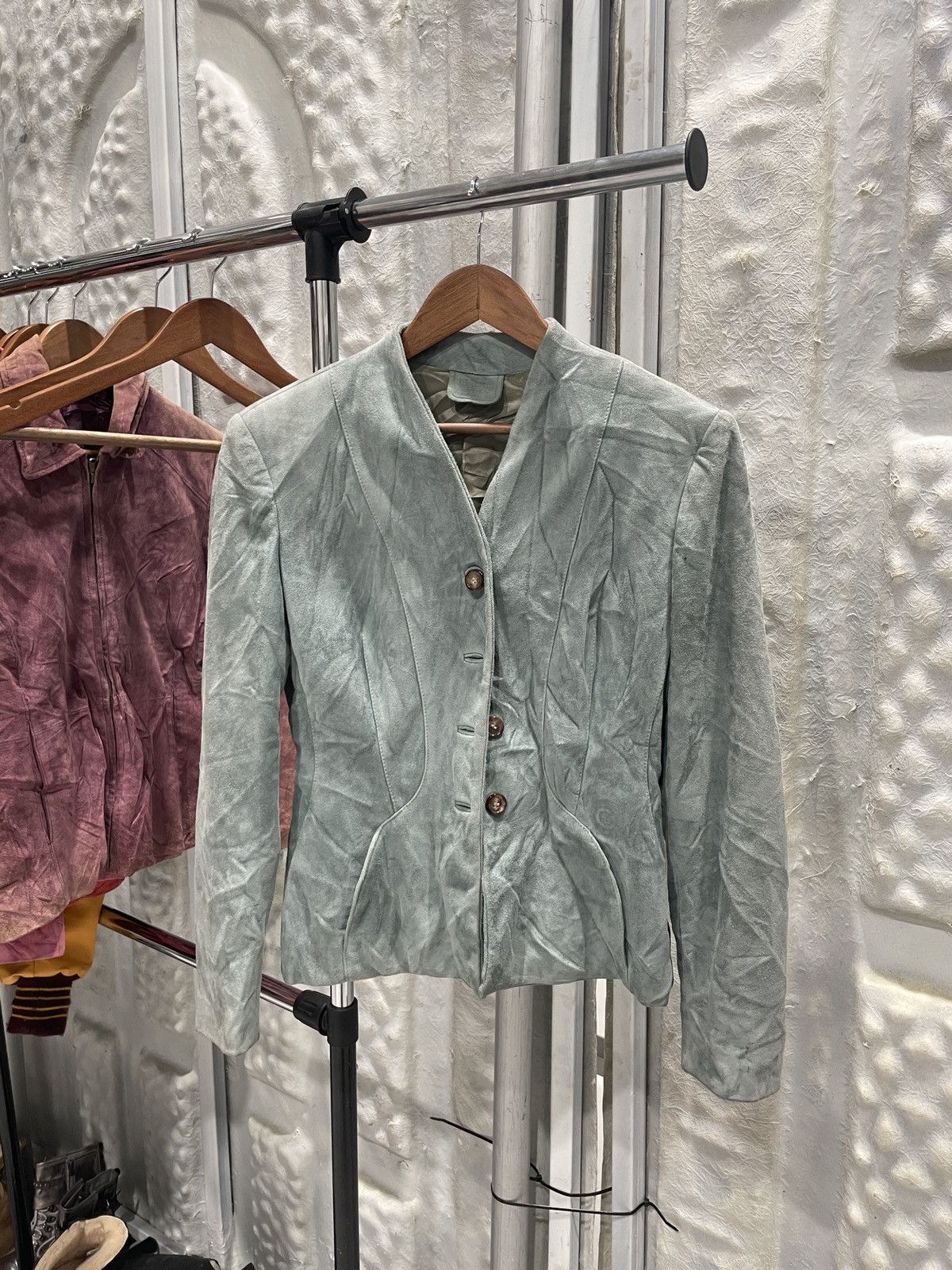 Louis Vuitton × Trussardi trussardi Collezione Pelle Suede Fitted Jacket Size M / US 6-8 / IT 42-44 - 1 Thumbnail