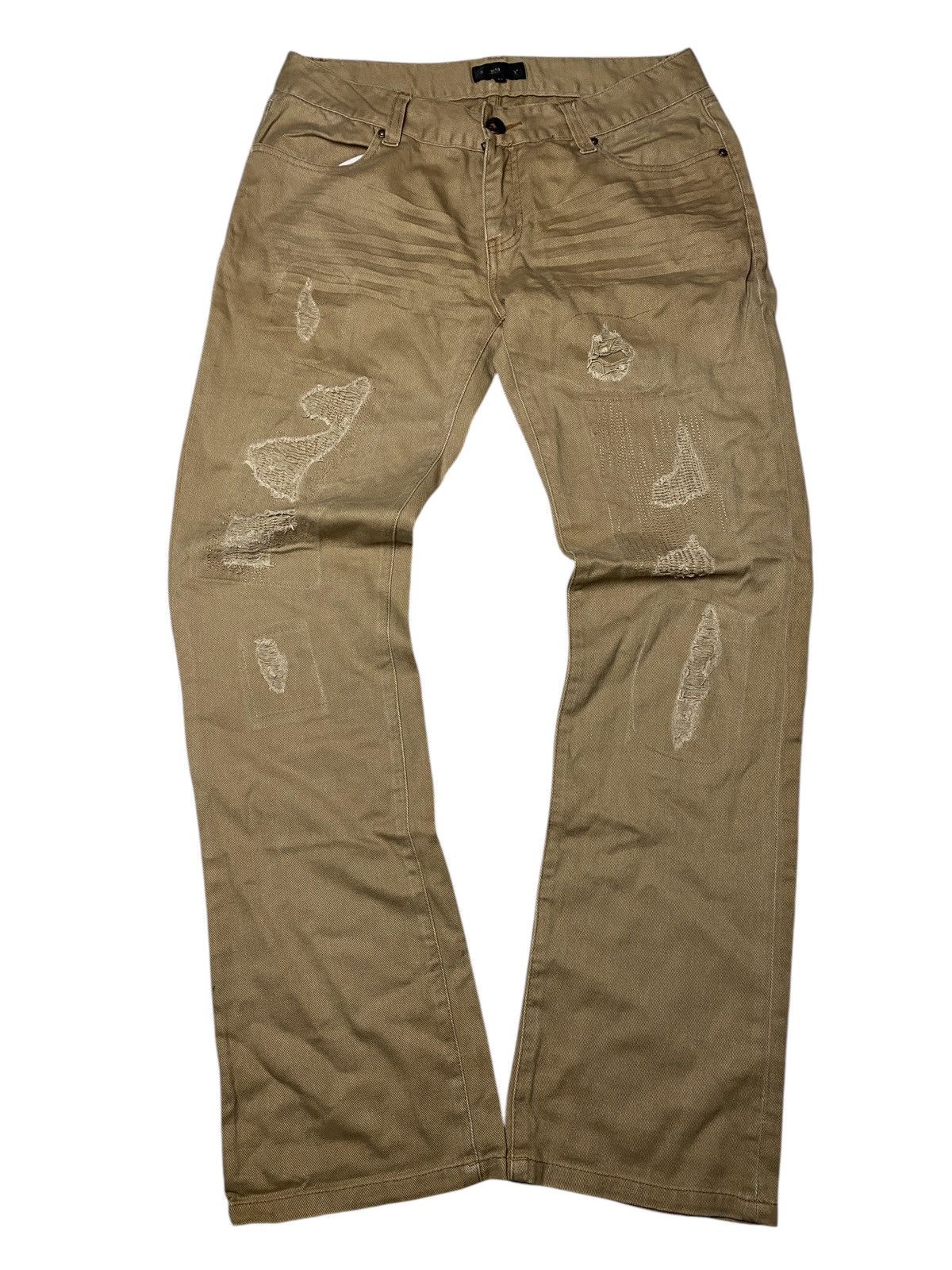 If Six Was Nine 2000's Lowbox Clawmark Distressed Flared Pants Size US 30 / EU 46 - 1 Thumbnail