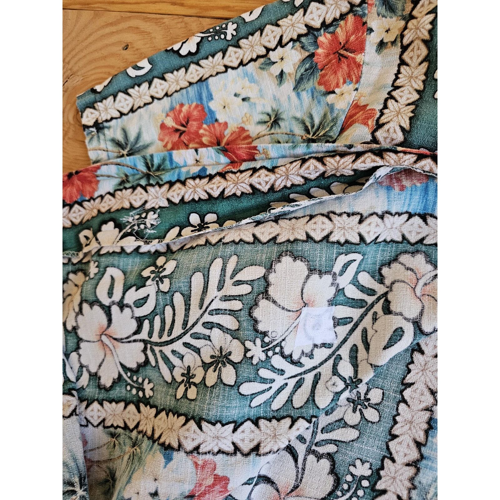 Other Kole Kole Hawaiian Barkcloth Floral Green Shirt 2XL? 1970s Size US XXL / EU 58 / 5 - 8 Thumbnail