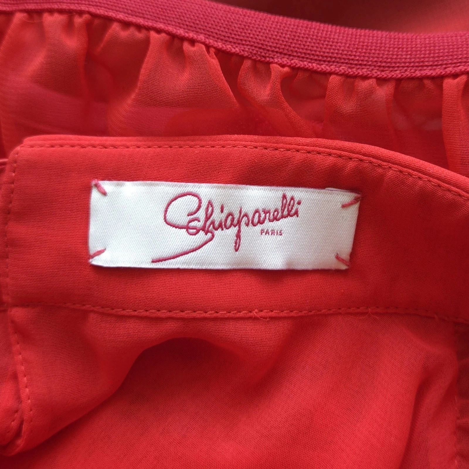 Schiaparelli Schiaparelli Double-layer Silk Crêpe Red Blouse, Size 38F Size XS / US 0-2 / IT 36-38 - 2 Thumbnail