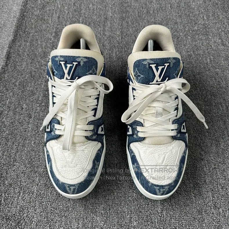 Louis Vuitton Louis Vuitton White and blue denim shoes Size US 7 / EU 40 - 2 Thumbnail