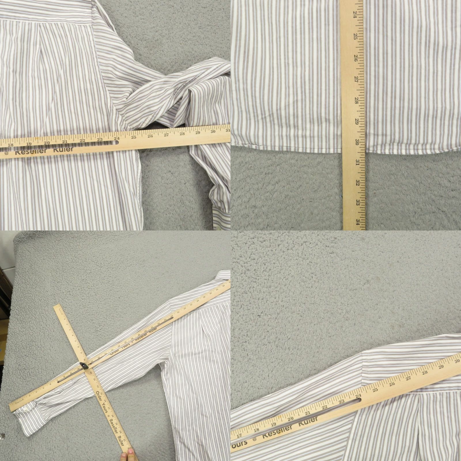 Canali VINTAGE Canali 1934 Shirt Men 17.5 44 White Grey Light Blue Stripe Long Sleeve Button Up Size US XXL / EU 58 / 5 - 9 Thumbnail