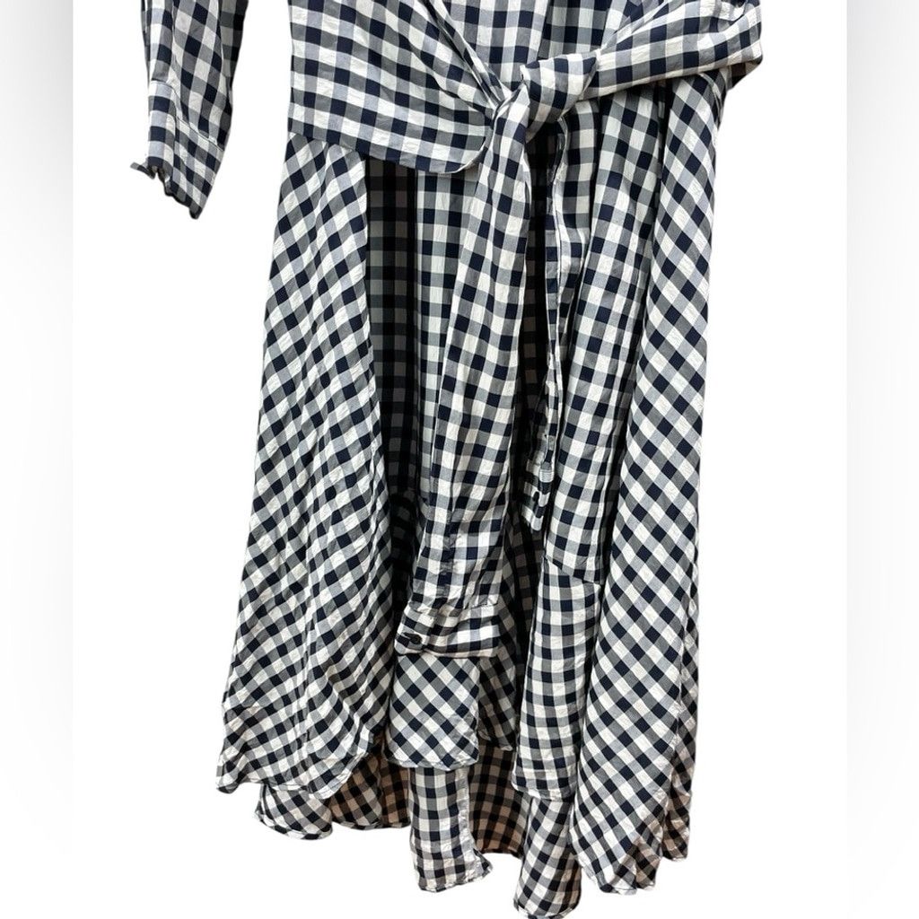Maje Maje Raprita Navy Gingham Tie Belt Midi Wrap Dress Size 3/L Size L / US 10 / IT 46 - 7 Thumbnail