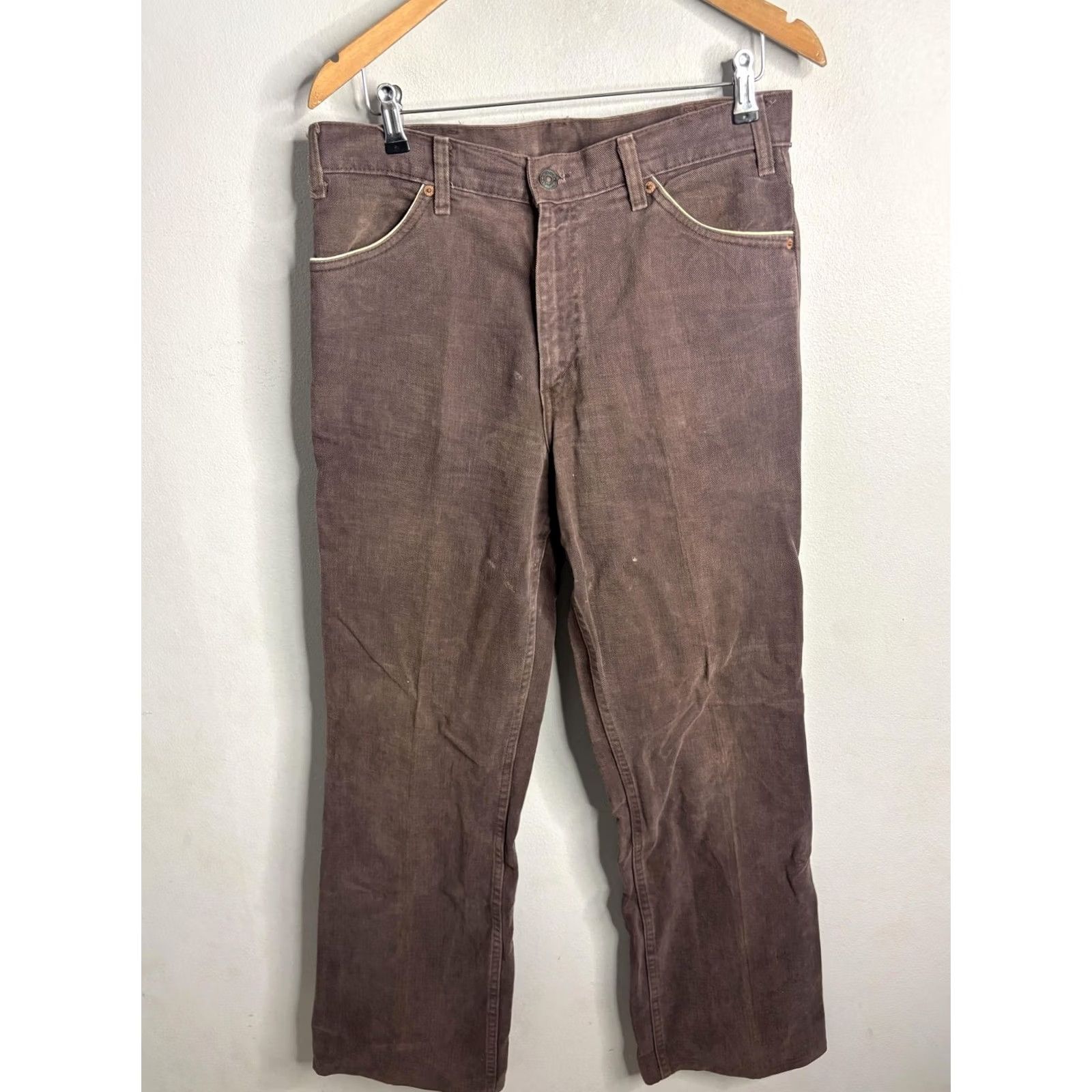 Levi's VINTAGE Levi's Pants Mens 33x34 Brown Denim Straight Zipper 5-Pocket Talon 42 Talon 42 Tent Size US 32 / EU 48 - 5 Thumbnail