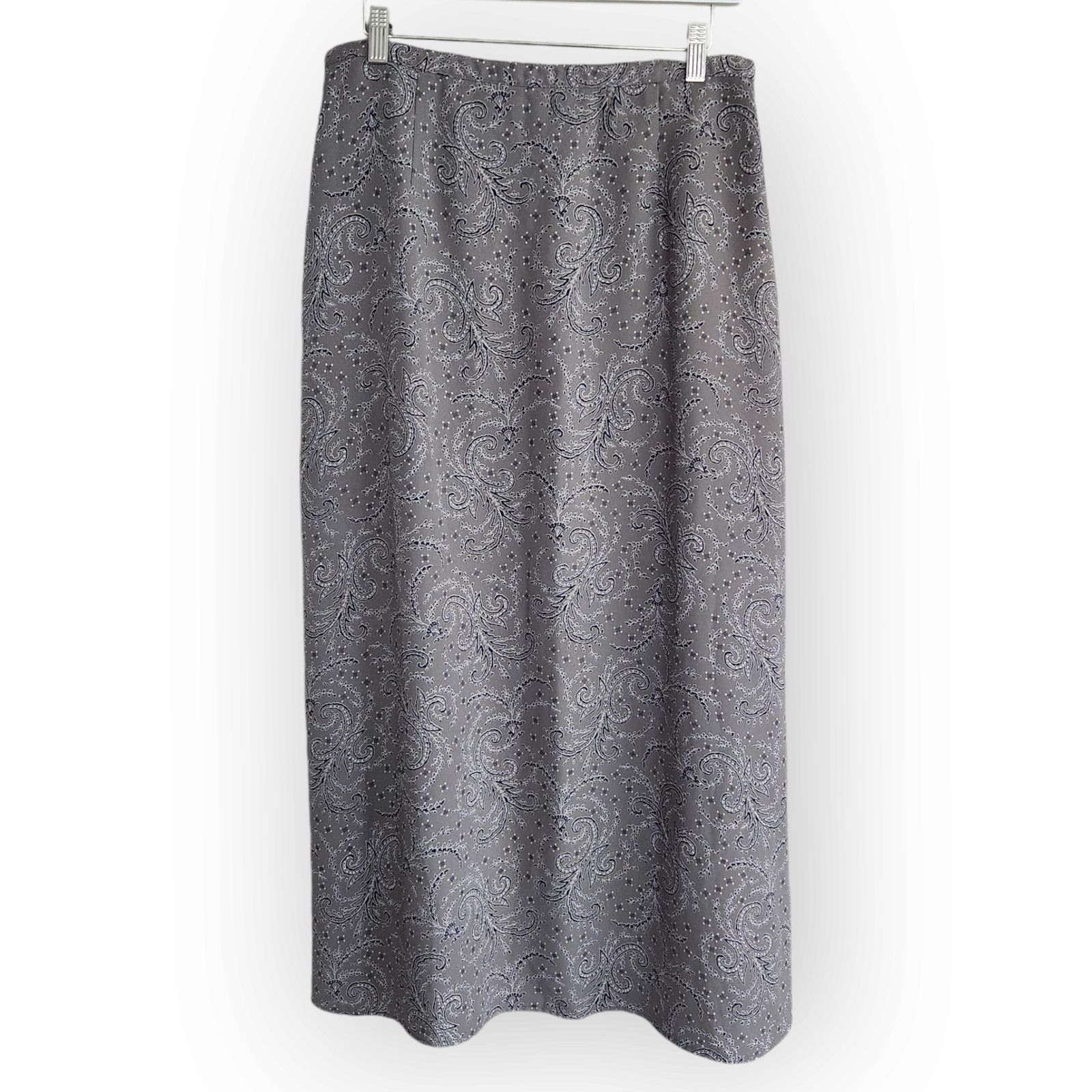 Vintage Vintage Worthington Gray Paisley Whimsigoth Midi Skirt 8 Size 30" / US 8 / IT 44 - 8 Thumbnail