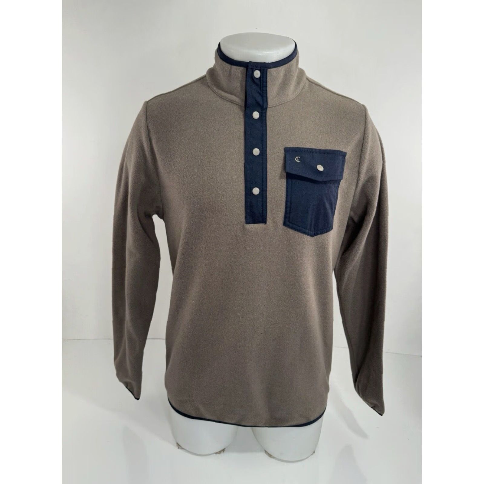 Logo 7 Criquet Austin - NEW w TAG - Fleece Pullover Snap Embroidered Logo S Jacket Shirt Mens XS Brown Embroidered CQ45 Size US S / EU 44-46 / 1 - 2 Thumbnail