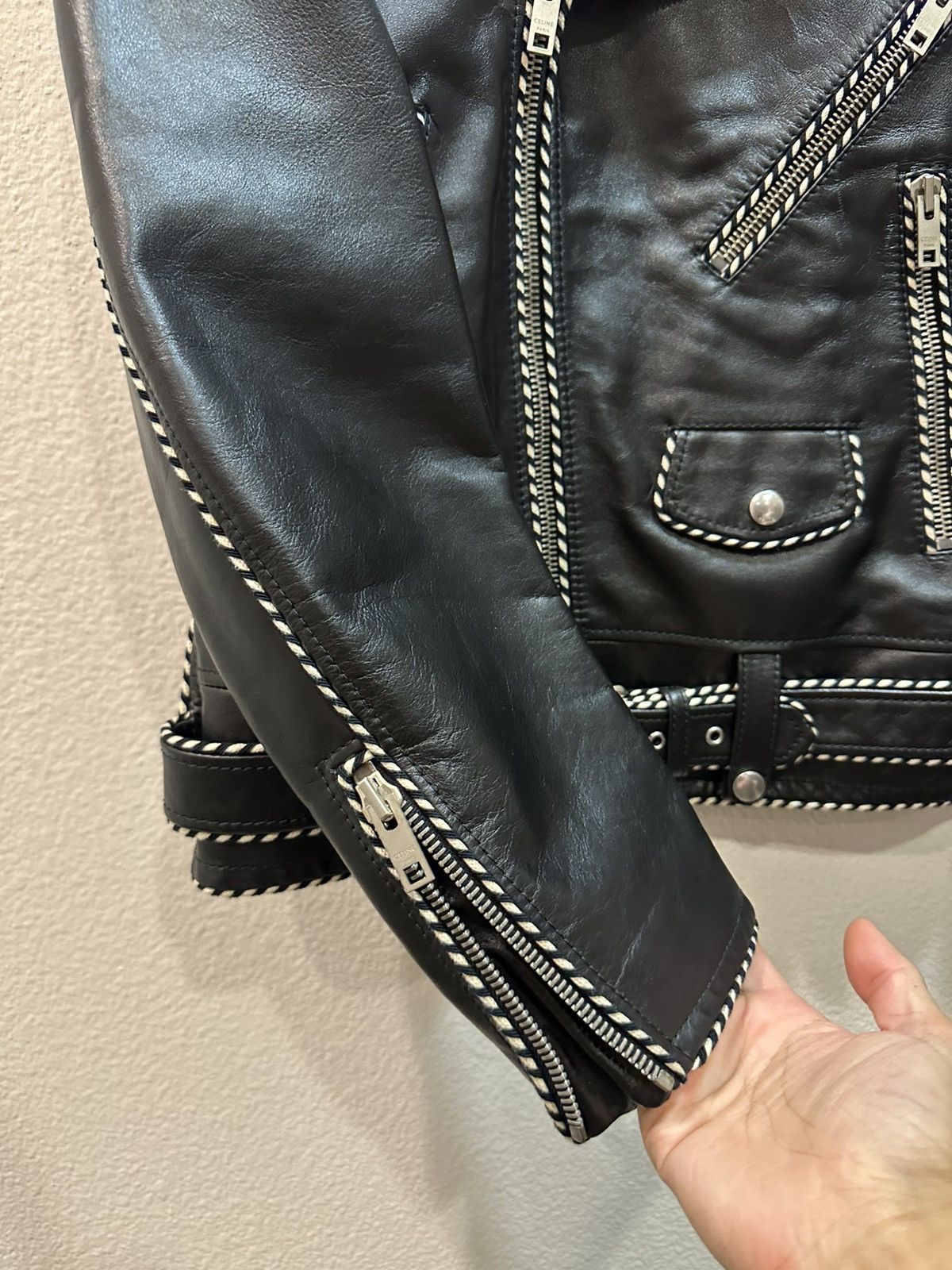 Celine × Hedi Slimane FW19 Braided Piping Calfskin Leather Jacket 48 Size US M / EU 48-50 / 2 - 4 Thumbnail