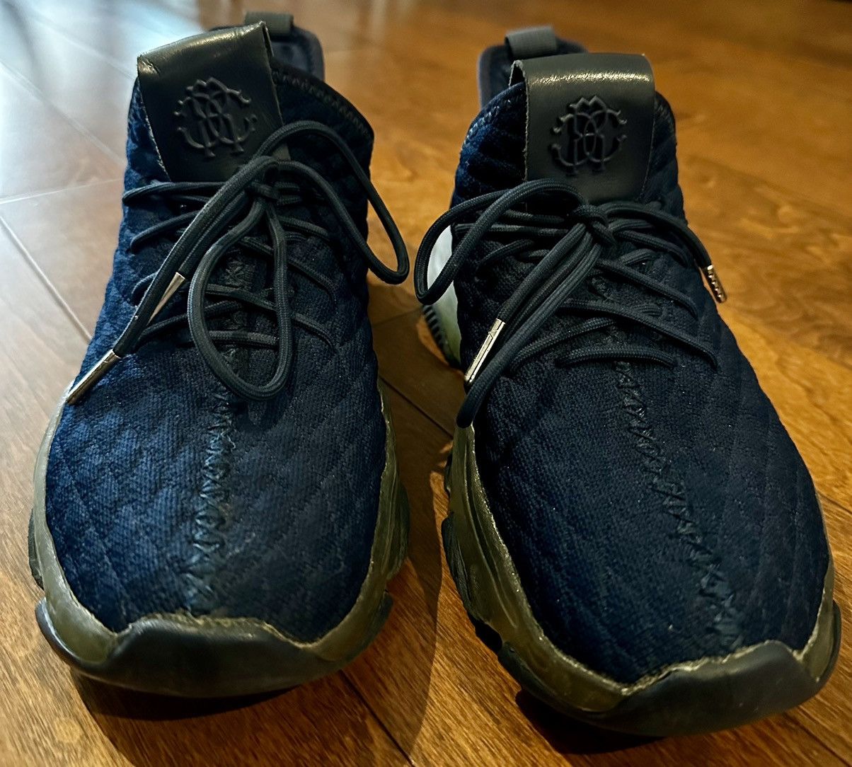 Roberto Cavalli ROBERTO CAVALLI BLUE SNEAKERS MONOGRAM QUILTED Size US 8.5 / EU 41-42 - 2 Thumbnail