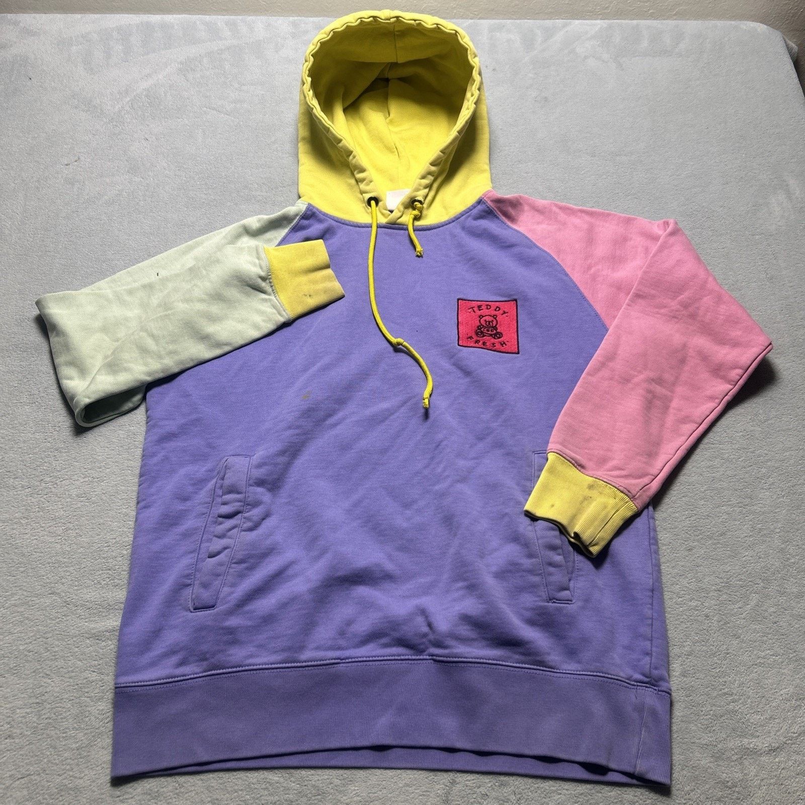 Teddy Fresh Teddy Fresh Color Block Pastel Hoodie Small Patchwork Stains Size US S / EU 44-46 / 1 - 2 Thumbnail