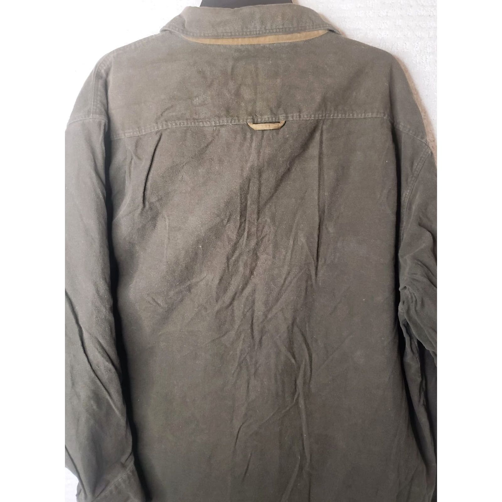 Orvis VINTAGE Orvis Chamois Shirt Mens XL Brown Cotton Thick Heavy Button Up 90s Suede Pocket Trim Olive Brown External Description Size US XL / EU 56 / 4 - 7 Thumbnail