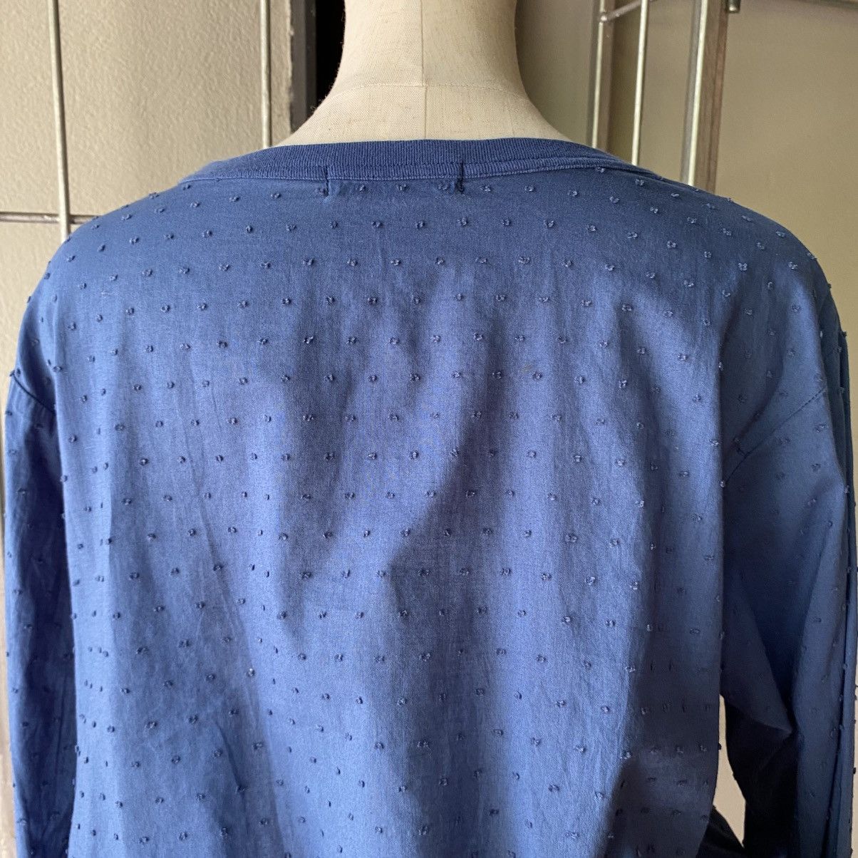 Ne-Net Ne-Net Blue Textured Long Sleeve Blouse Size XS / US 0-2 / IT 36-38 - 22 Thumbnail