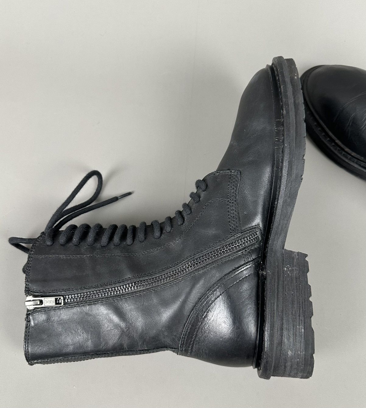 Ann Demeulemeester Ann Demeulemeester - Combat Laced Up Boots - Side Zipper Size US 7 / IT 37 - 5 Thumbnail
