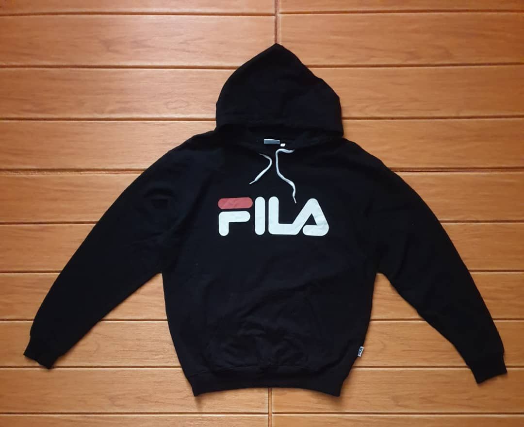 Fila Fila big script black colour hoodie Sweater Size US M / EU 48-50 / 2 - 1 Thumbnail
