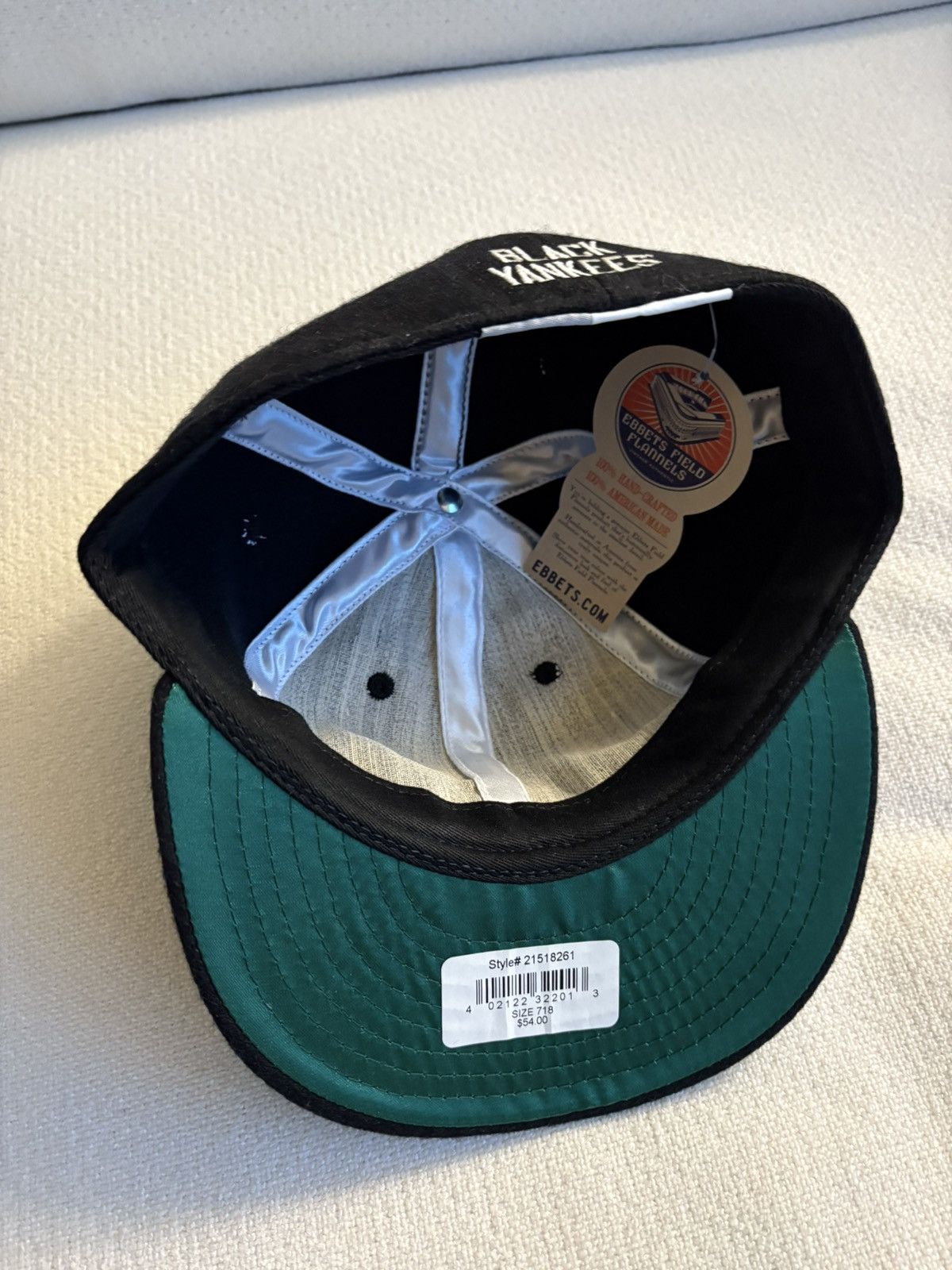 Ebbets Field Flannels × Vintage BLACK NEW YORK YANKEES HAT EBBETS FIELD Size ONE SIZE - 2 Thumbnail