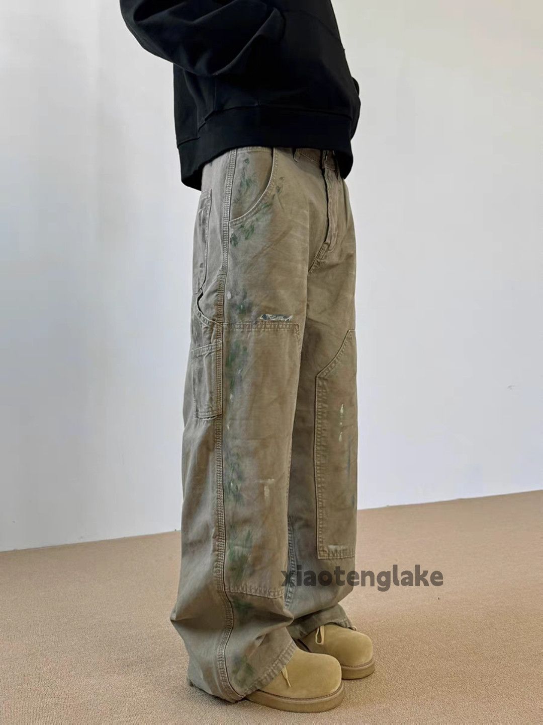 Designer × Vintage washed faded loose baggy skate carpenter paint pants Size US 28 / EU 44 - 4 Thumbnail