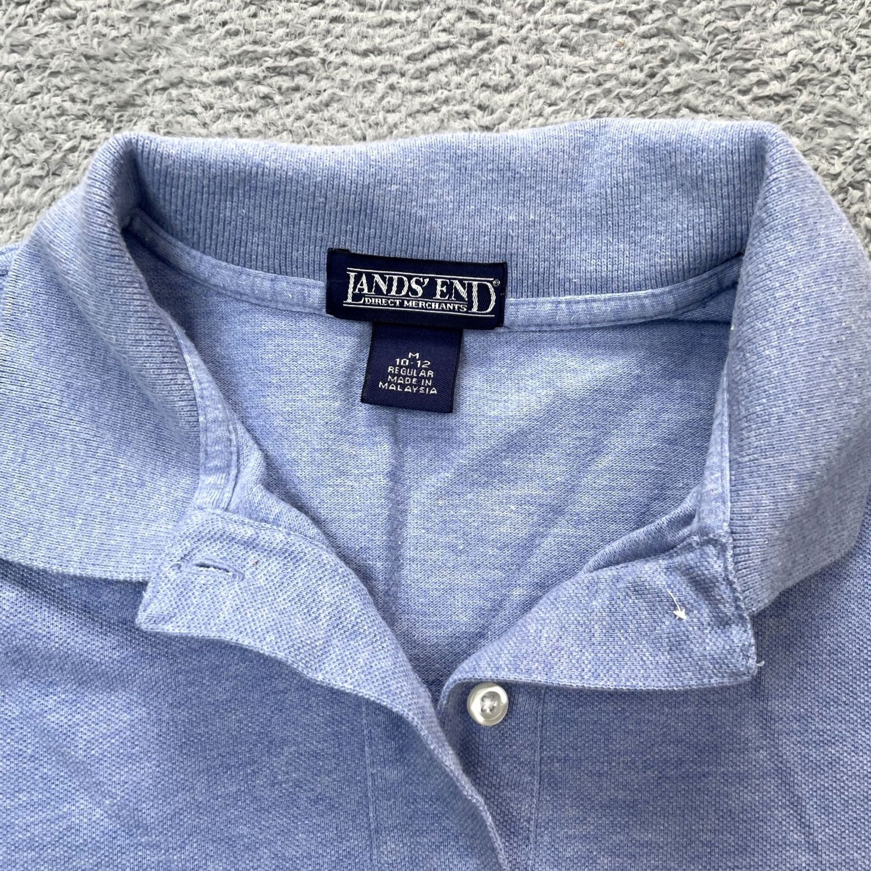 Lands' End VINTAGE Lands' End Polo Shirt Mens M Blue Cotton 100% Button Collared Short Sleeve Sports Casual Travel Golf Tennis Mens Size US M / EU 48-50 / 2 - 4 Thumbnail
