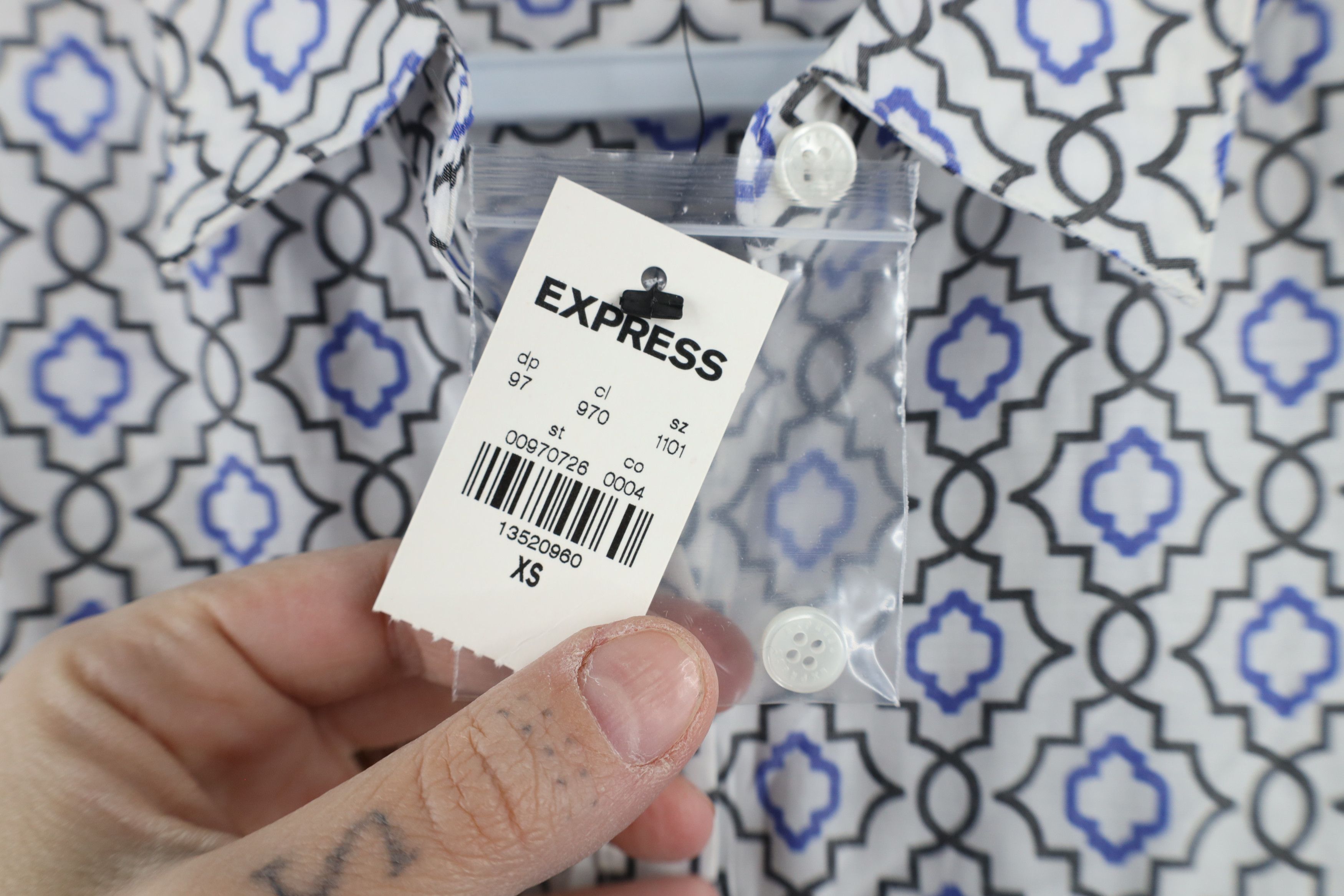 Express × Vintage New Express The City Long Sleeve Collared Button Shirt Size XS / US 0-2 / IT 36-38 - 5 Thumbnail