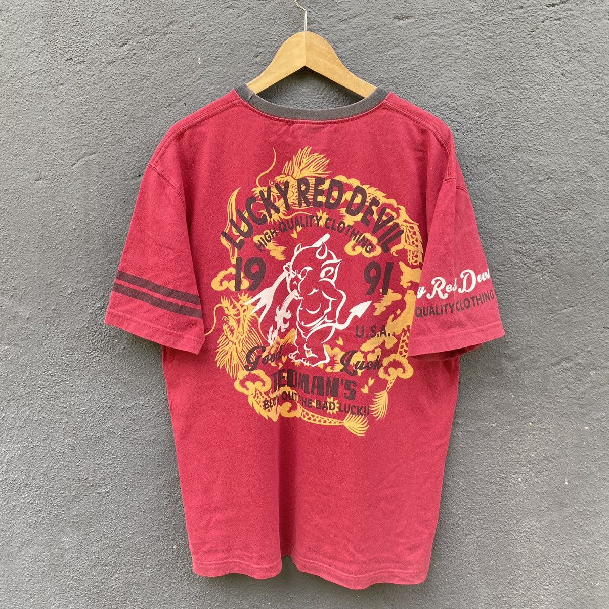Tedman Vintage Faded Y2K Ted Company Lucky Red Devil ERD GRUNGE TEE Size US XL / EU 56 / 4 - 1 Thumbnail