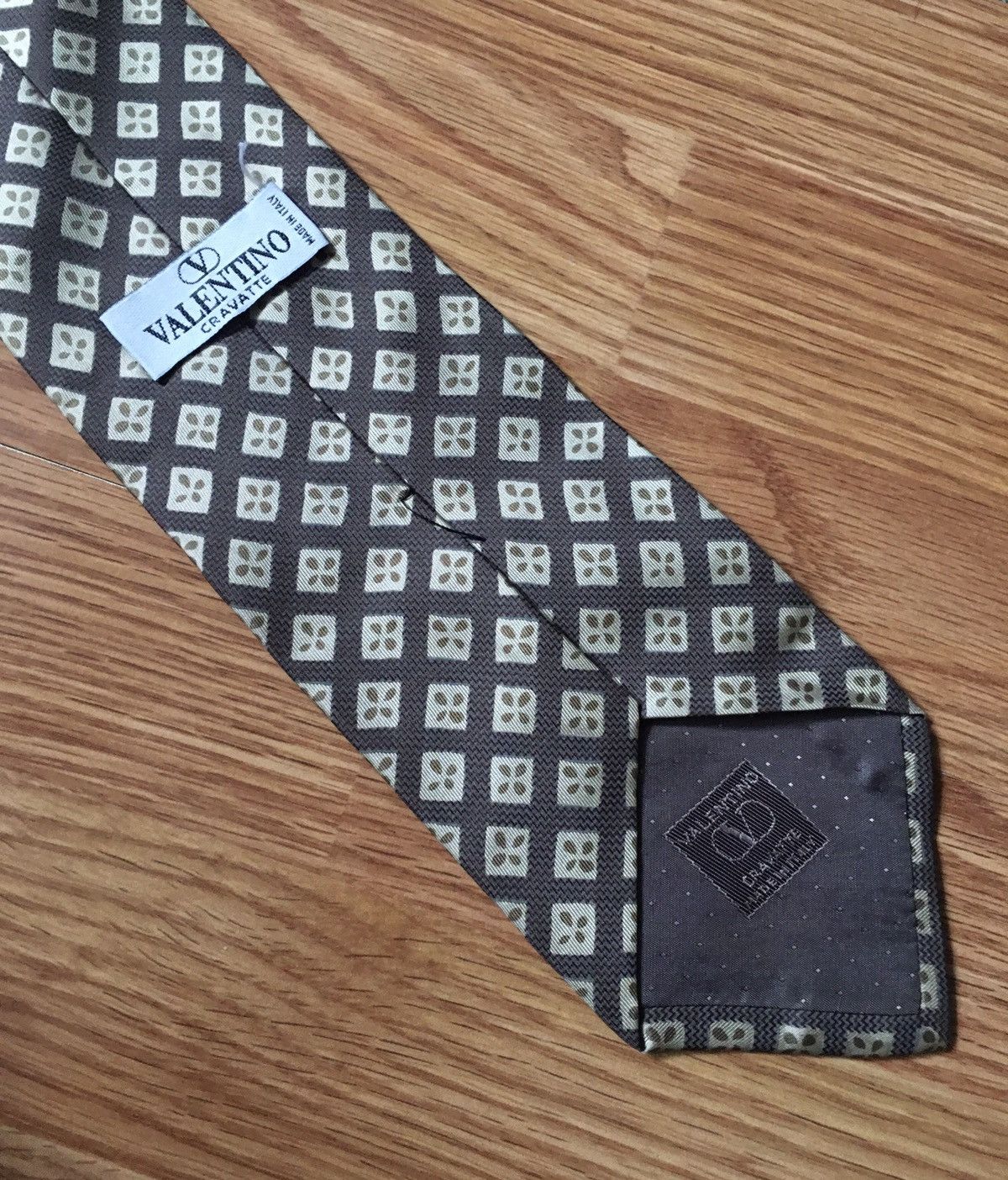 Valentino Valentino Cravatte Geometric Print Silk Mens Tie Size ONE SIZE - 5 Thumbnail