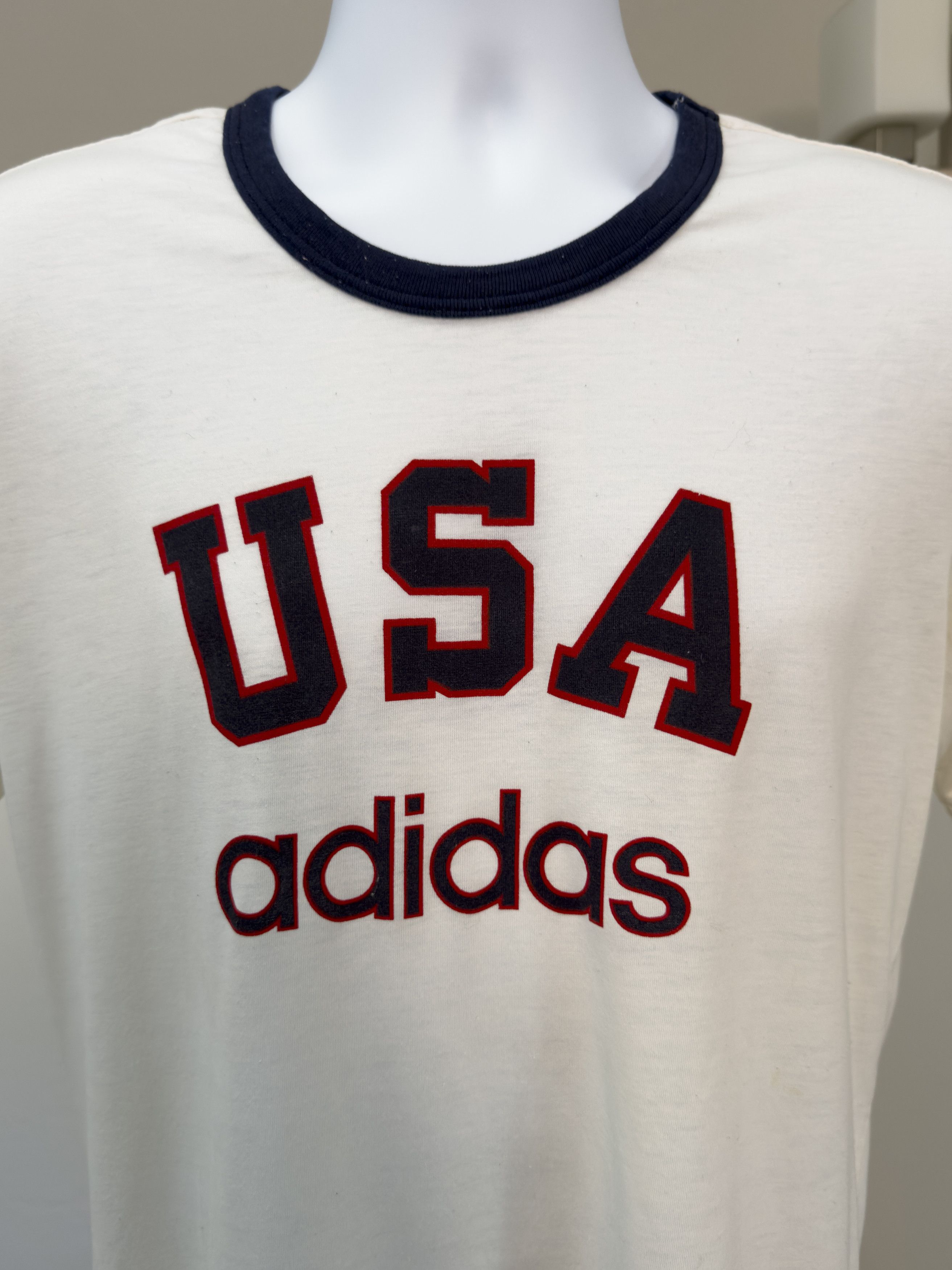 Adidas Vintage Adidas USA Ringer T-Shirt White/Navy/Red Size US L / EU 52-54 / 3 - 2 Thumbnail