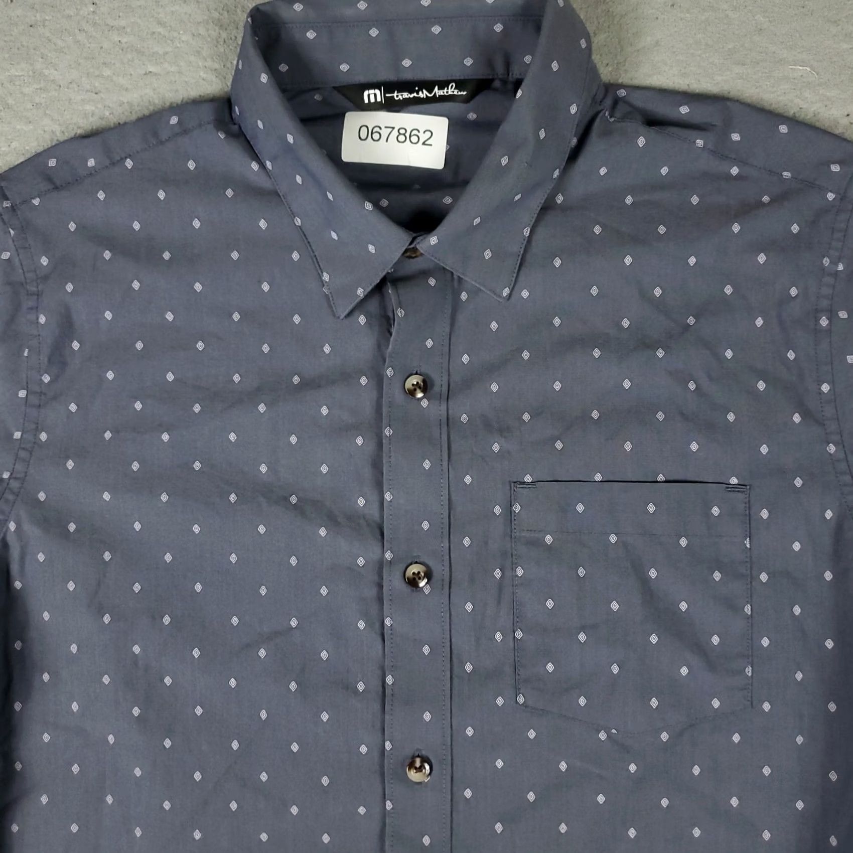 TravisMathew Travis Mathew Shirt Mens Large Blue/Gray Geometric Button Up Size US XL / EU 56 / 4 - 2 Thumbnail