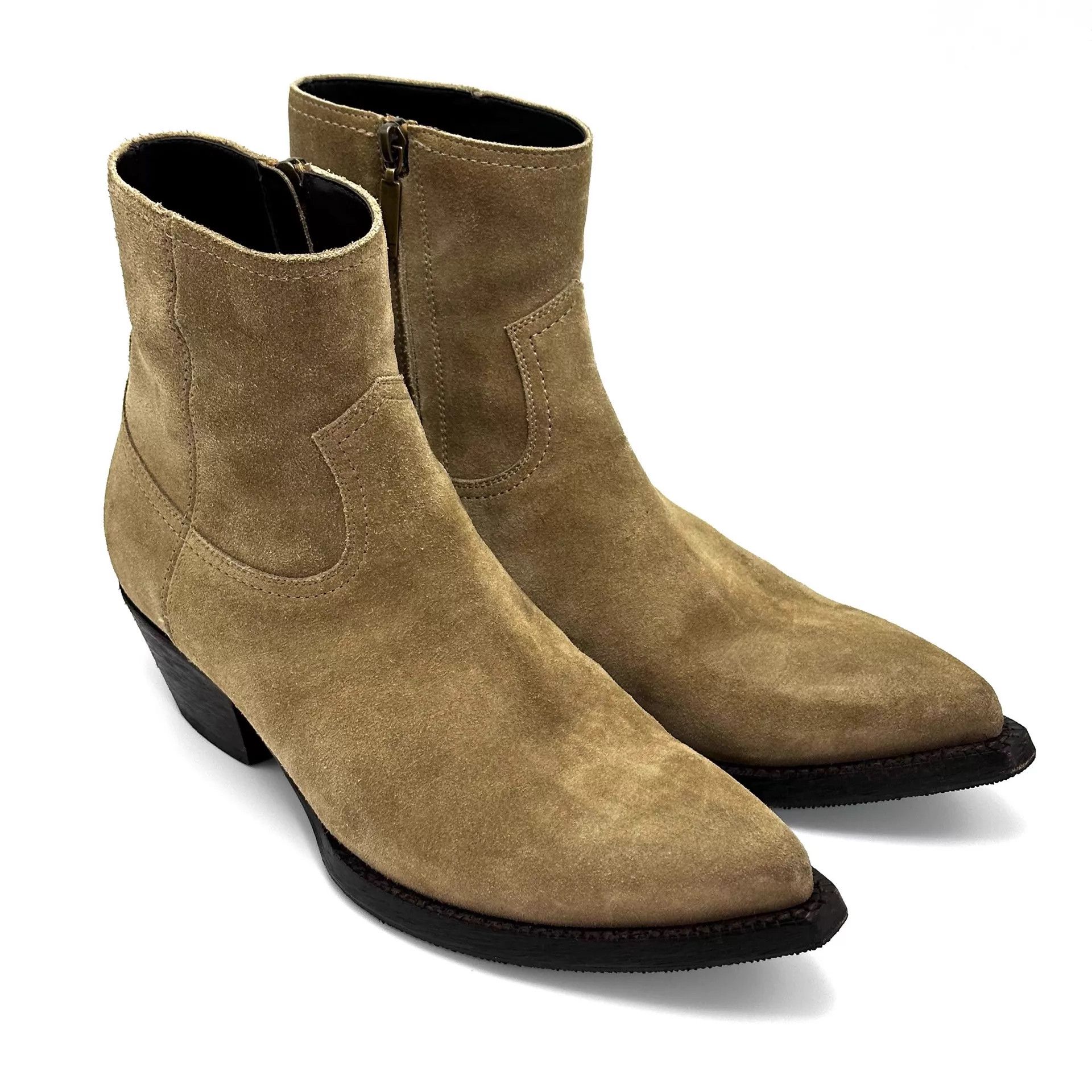 Yves Saint Laurent YSL Suede Pointed Toe Short Boots 42.5 Size US 9.5 / EU 42-43 - 1 Thumbnail