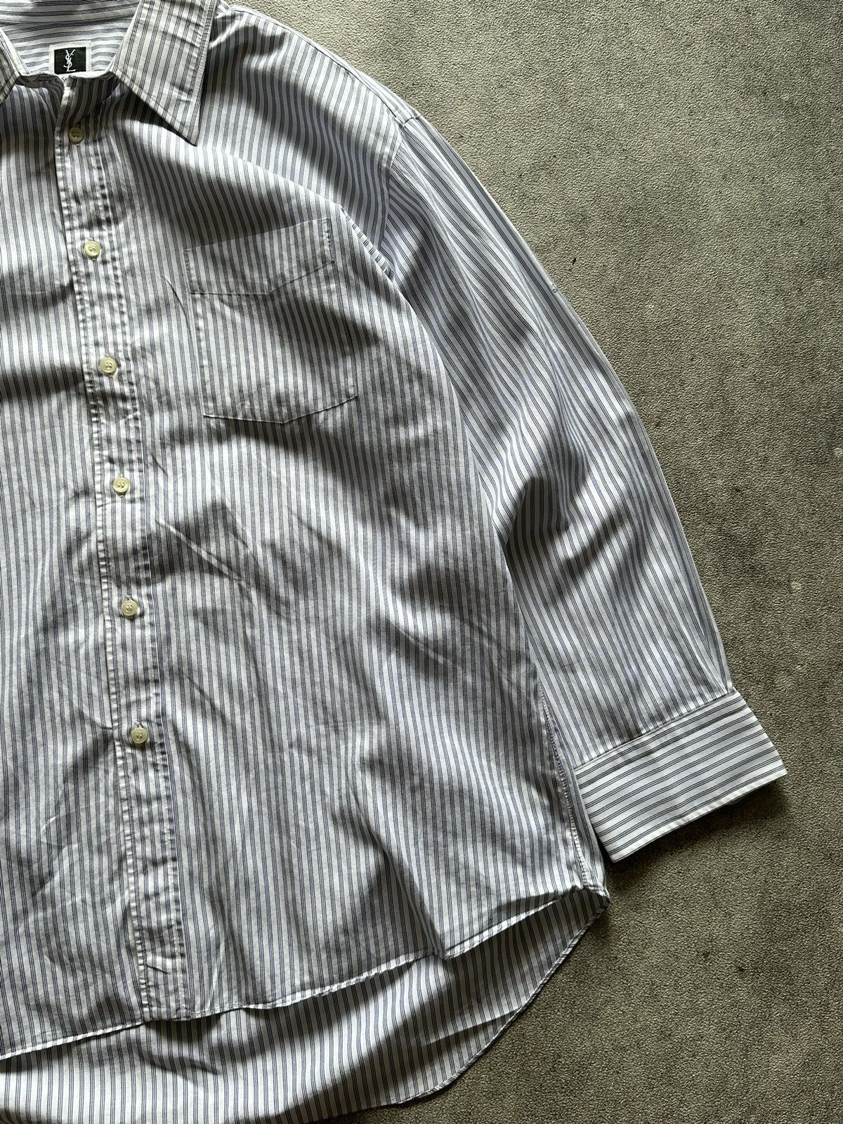 Yves Saint Laurent 90s Yves Saint Laurent YSL Stripe Button Up Shirt Size US L / EU 52-54 / 3 - 2 Thumbnail