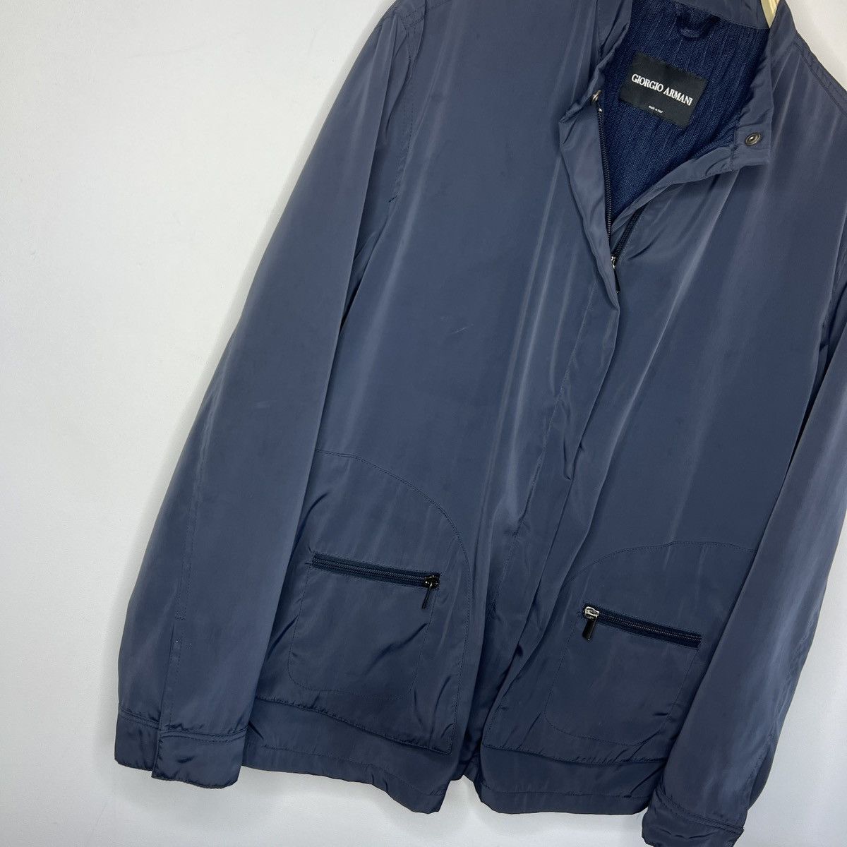 Armani Vintage Giorgio Armani Navy nylon full zip jacket Size US M / EU 48-50 / 2 - 4 Thumbnail