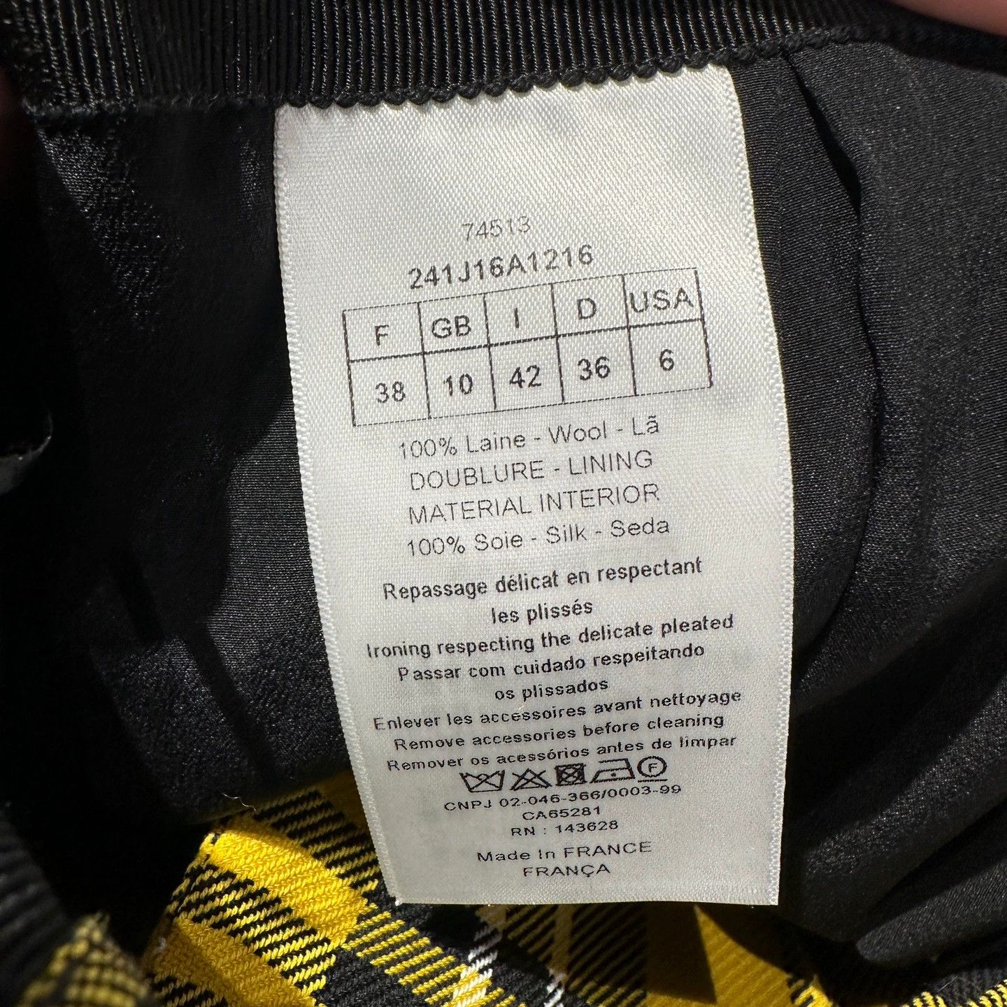 Christian Dior Monsieur Christian Dior mar228 Gingham Tie Wool Skirt 38 Size 27" / US 4 / IT 40 - 4 Thumbnail