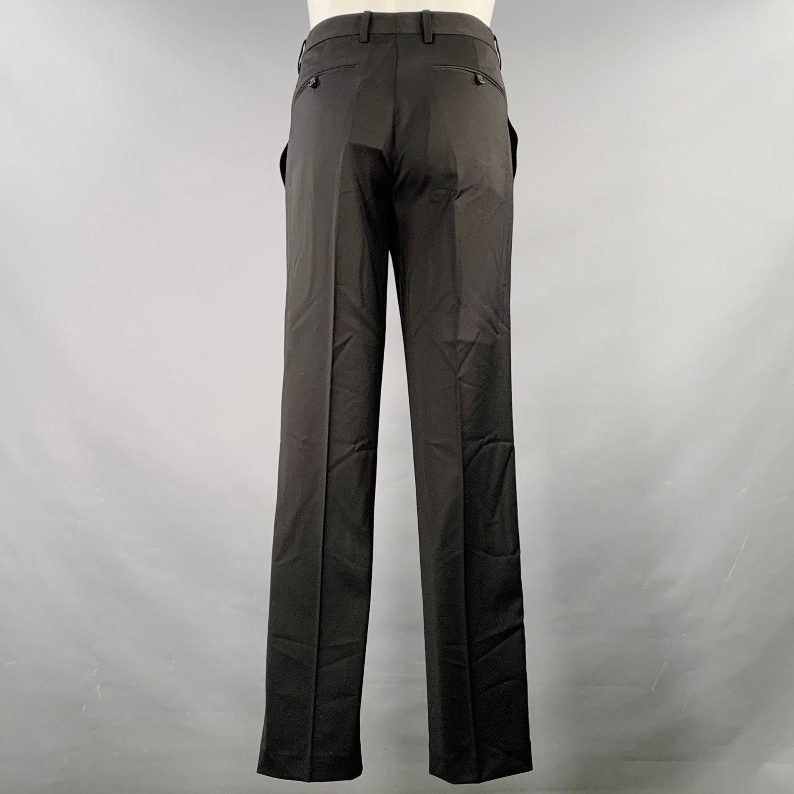 Helmut Lang HELMUT Black Wool Notch Lapel Seatbelt Suit Size 42R - 5 Thumbnail