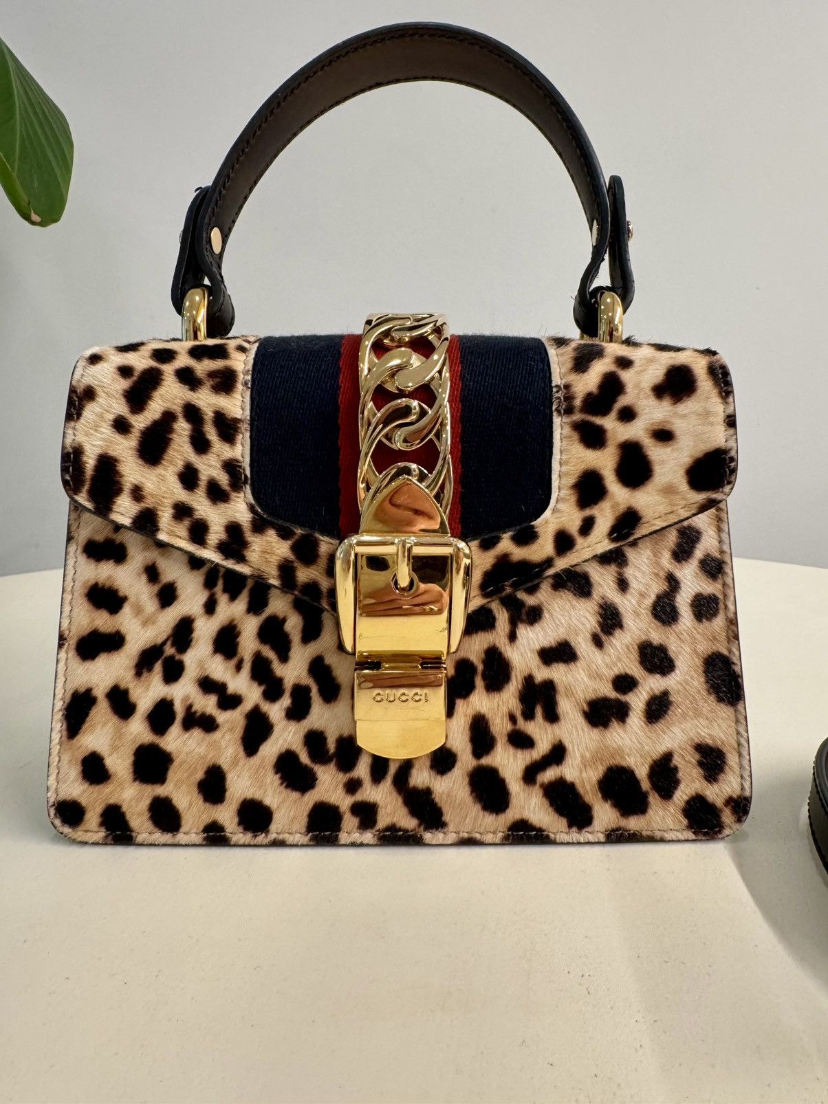 Leopard Print Gucci Sylvie Leopard GUCCI Leopard Print Calfhair