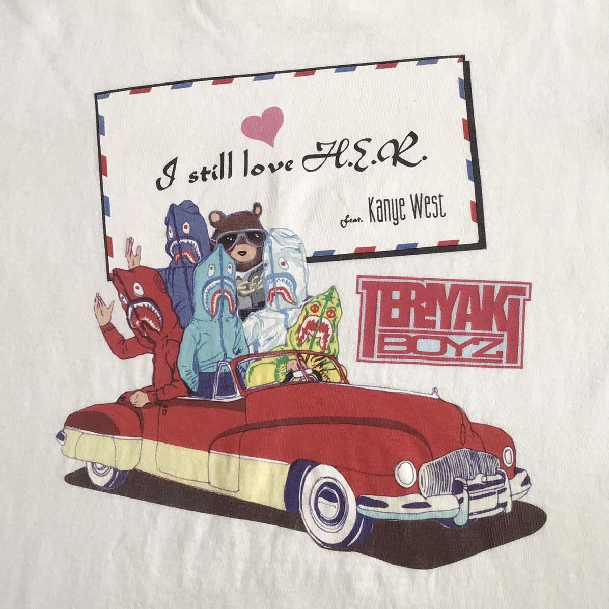 Bape × Kanye West × Nigo BAPE Kanye West x Teriyakiboys Shark Hoodie T-shirt NIGO APE Size US M / EU 48-50 / 2 - 2 Thumbnail
