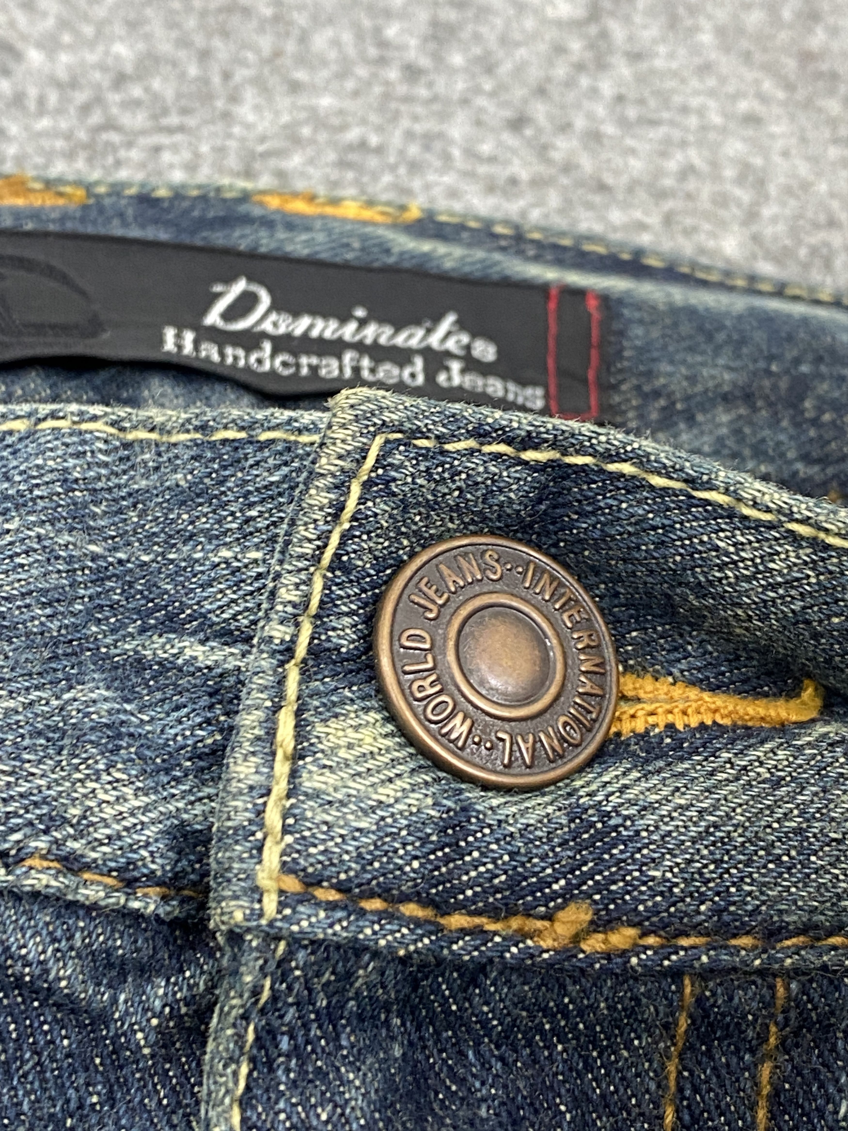If Six Was Nine Vintage Dominates Handcrafted Double Waist Jeans DP2726 Size US 33 - 14 Thumbnail